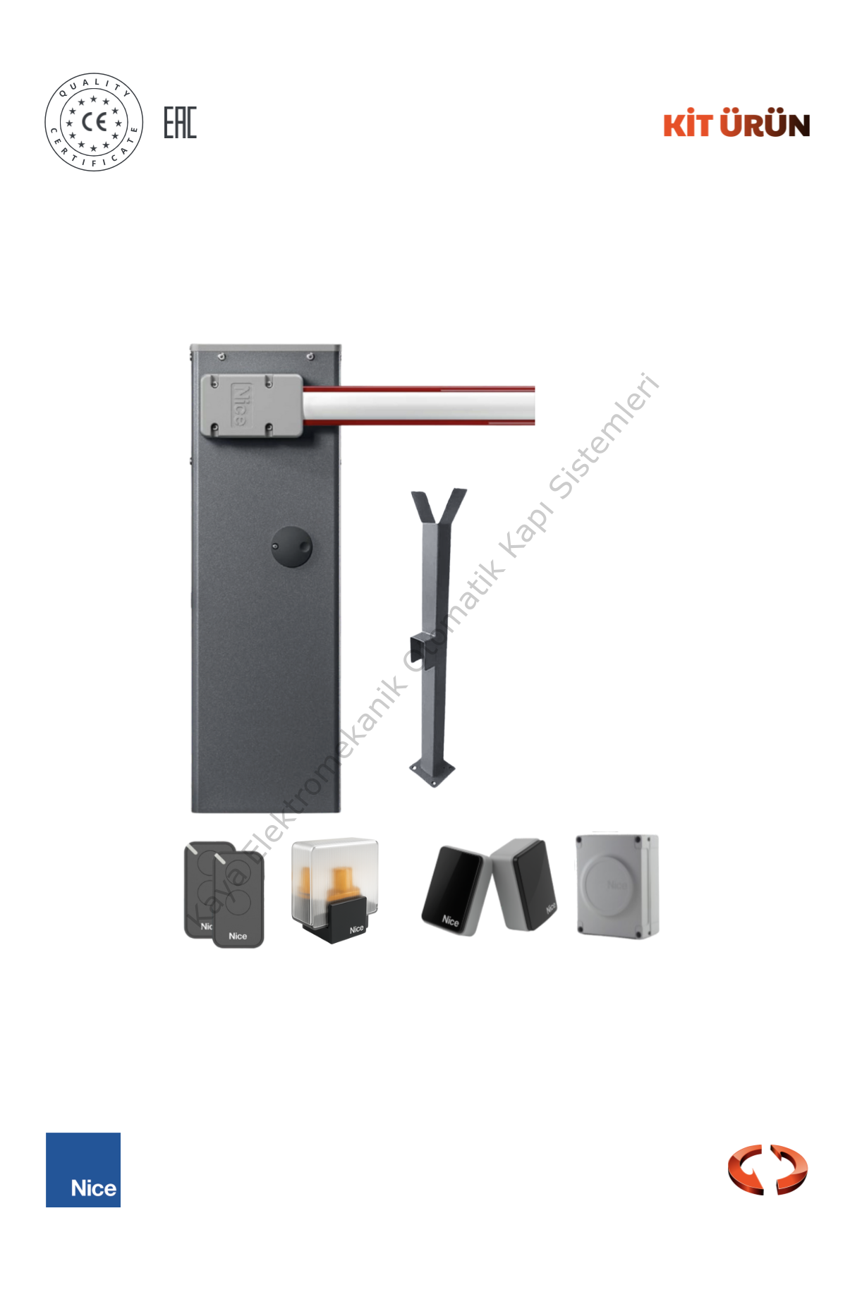 Nice Wide L7 7 Metre Bariyer RAL7015 Gri (Yol Bariyeri - Kontrollü Geçiş - Güvenlik ) (Aksesuarlı Kit)