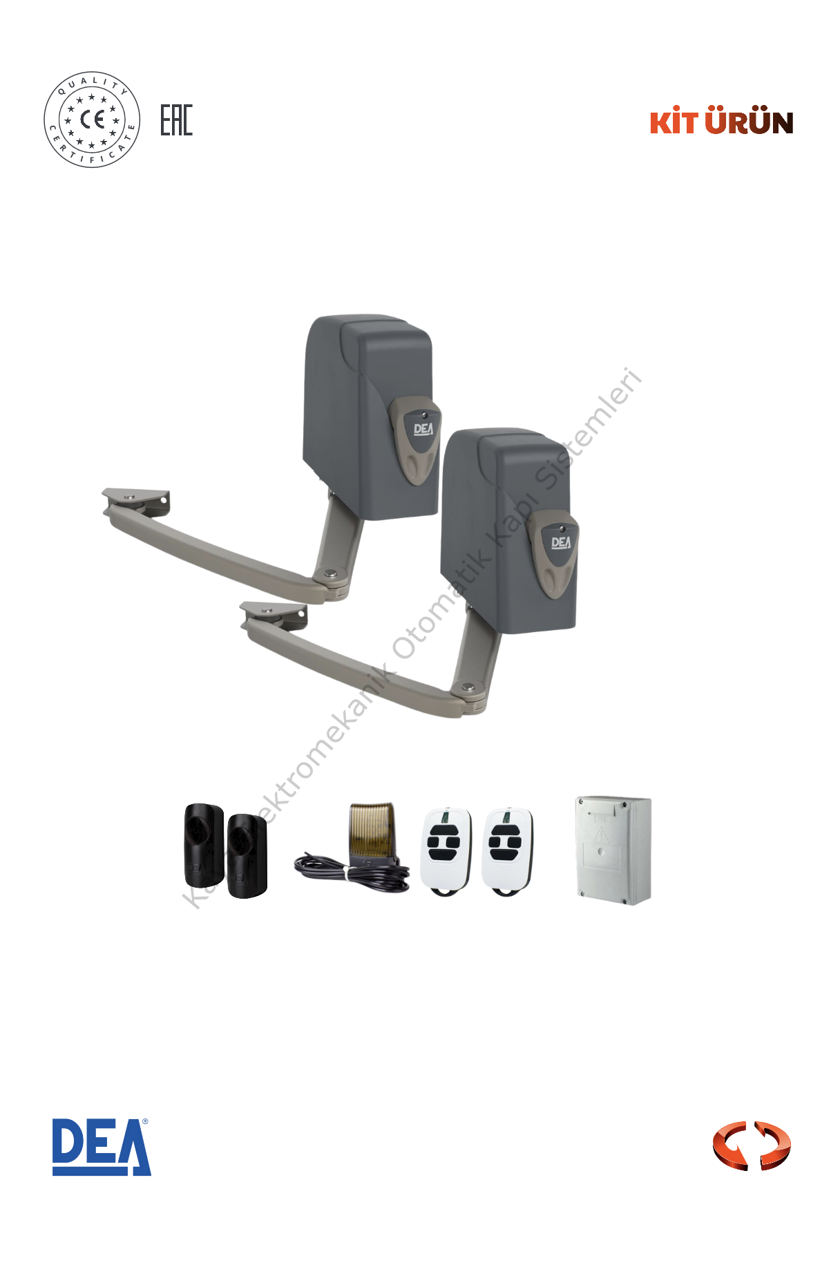 DEA Angolo 24V Kanatlı Tip Dairesel Bahçe Kapısı Motor Kiti (Otomatik Kapı Motoru) (Aksesuarlı Kit)