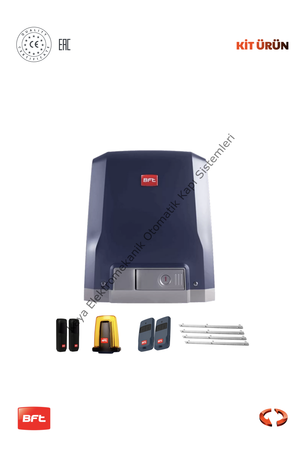 BFT Deimos AC A800 Yana Kayar Bahçe Kapısı Motor Kiti (Otomatik Kapı Motoru) (Aksesuarlı Kit)