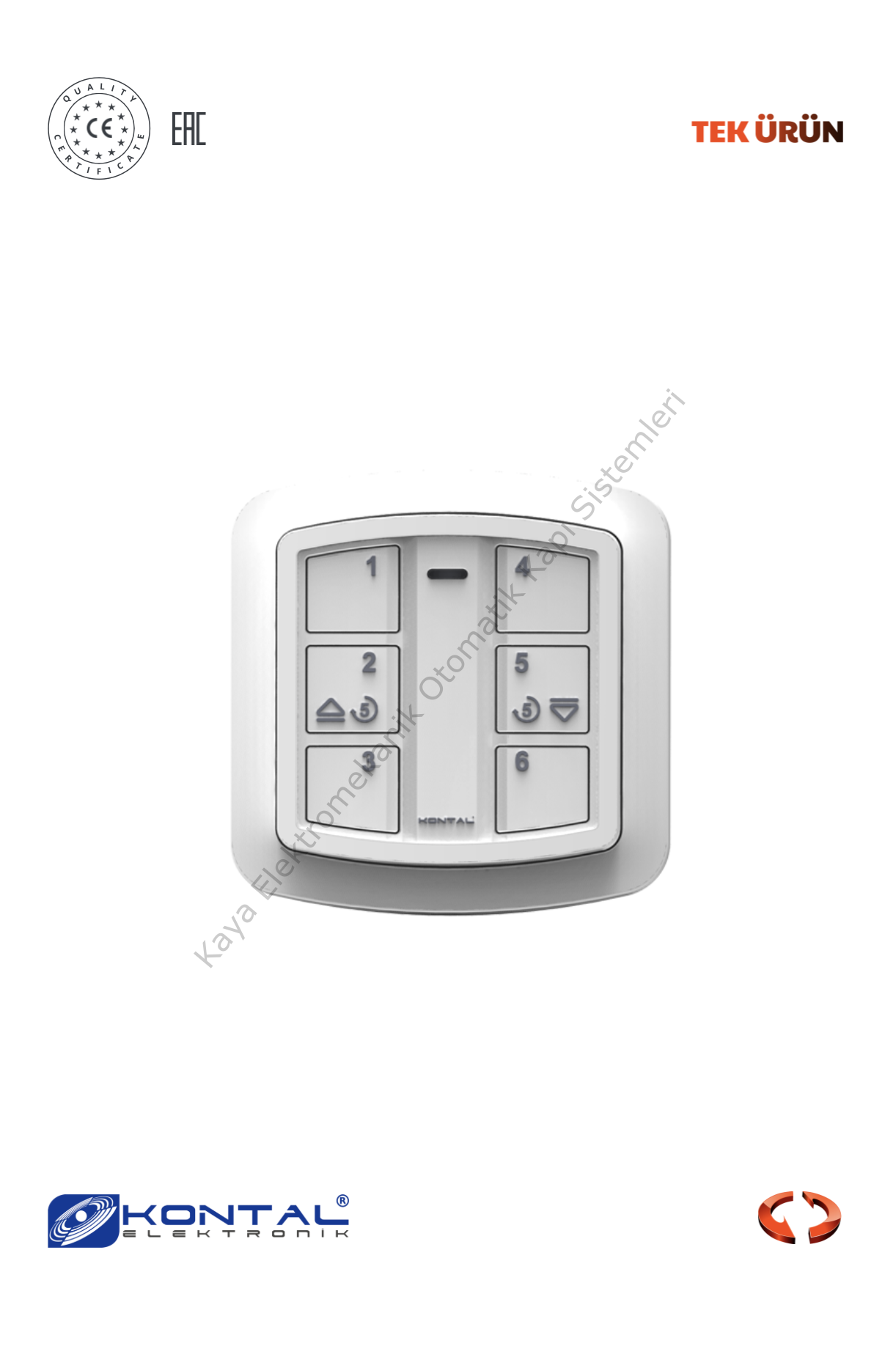 Kontal DK6 - 6 Kanallı Değişken Kodlu Kumanda (Otomatik Kapı Aksesuarı)