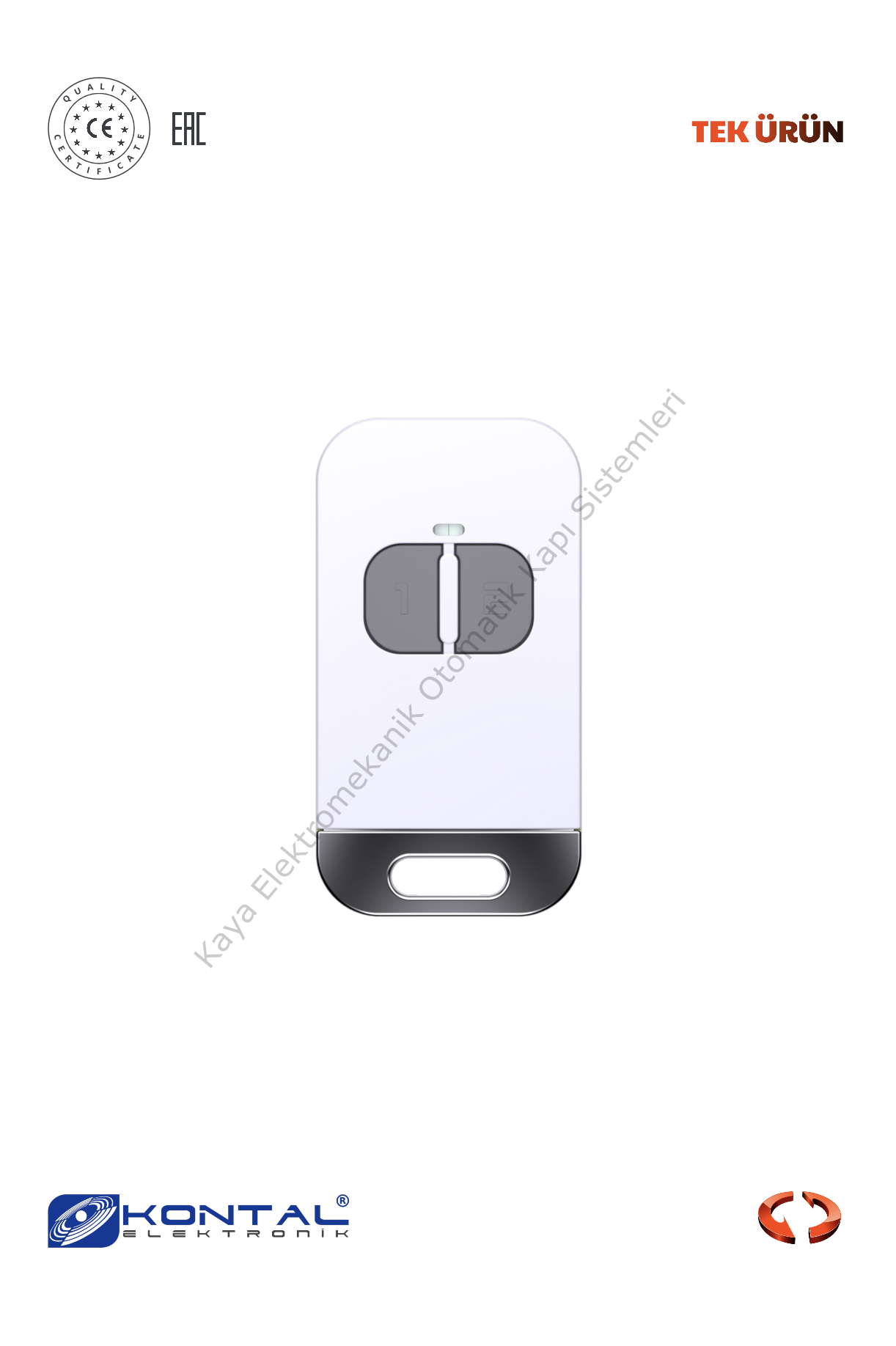 Kontal Qulp2 - 2 Kanallı Değişken Kodlu Kumanda Beyaz (Otomatik Kapı Aksesuarı)