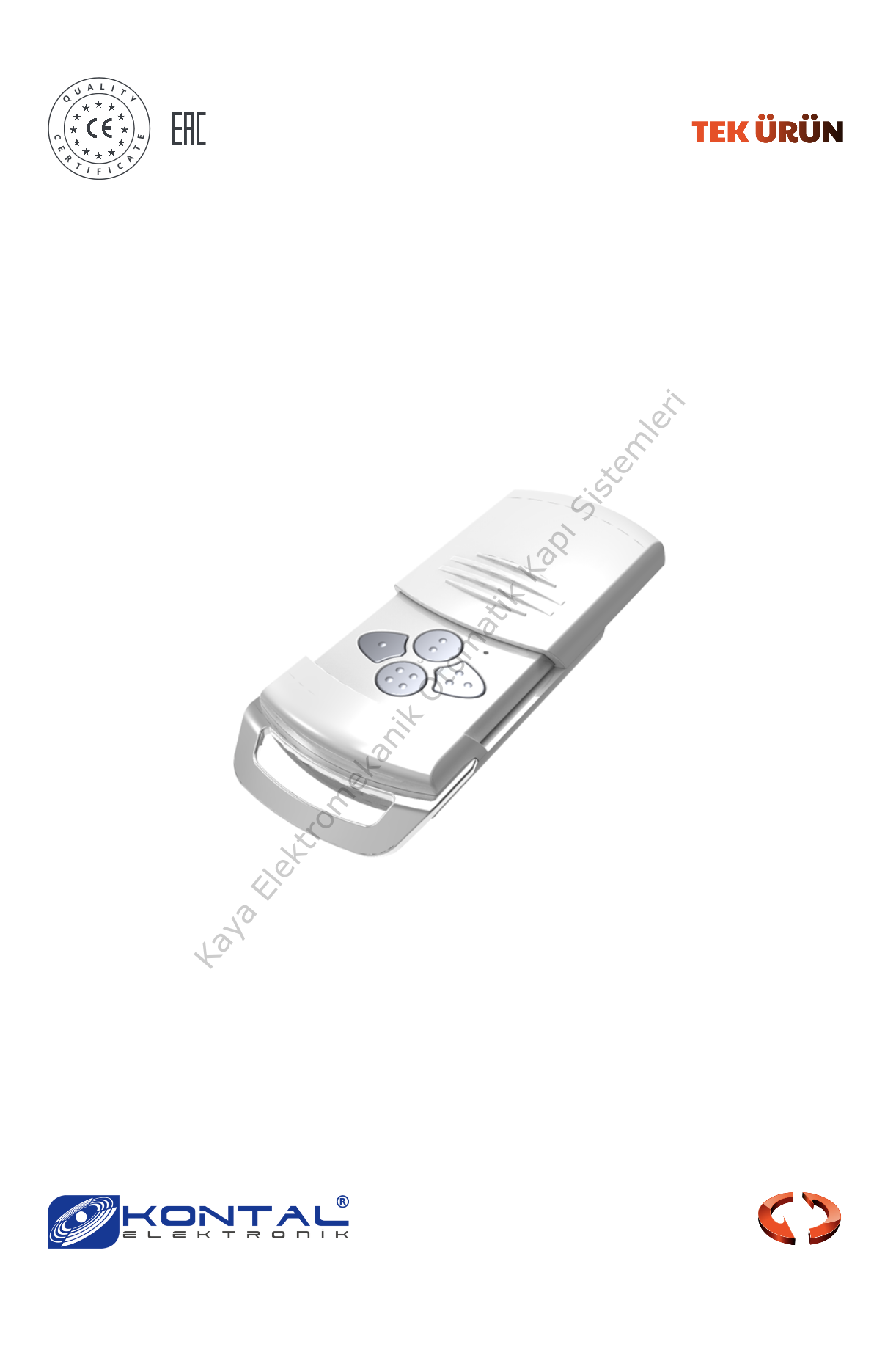 Kontal Rolan 4S - 4 Kanallı Değişken Kodlu Kumanda Beyaz (Otomatik Kapı Aksesuarı)