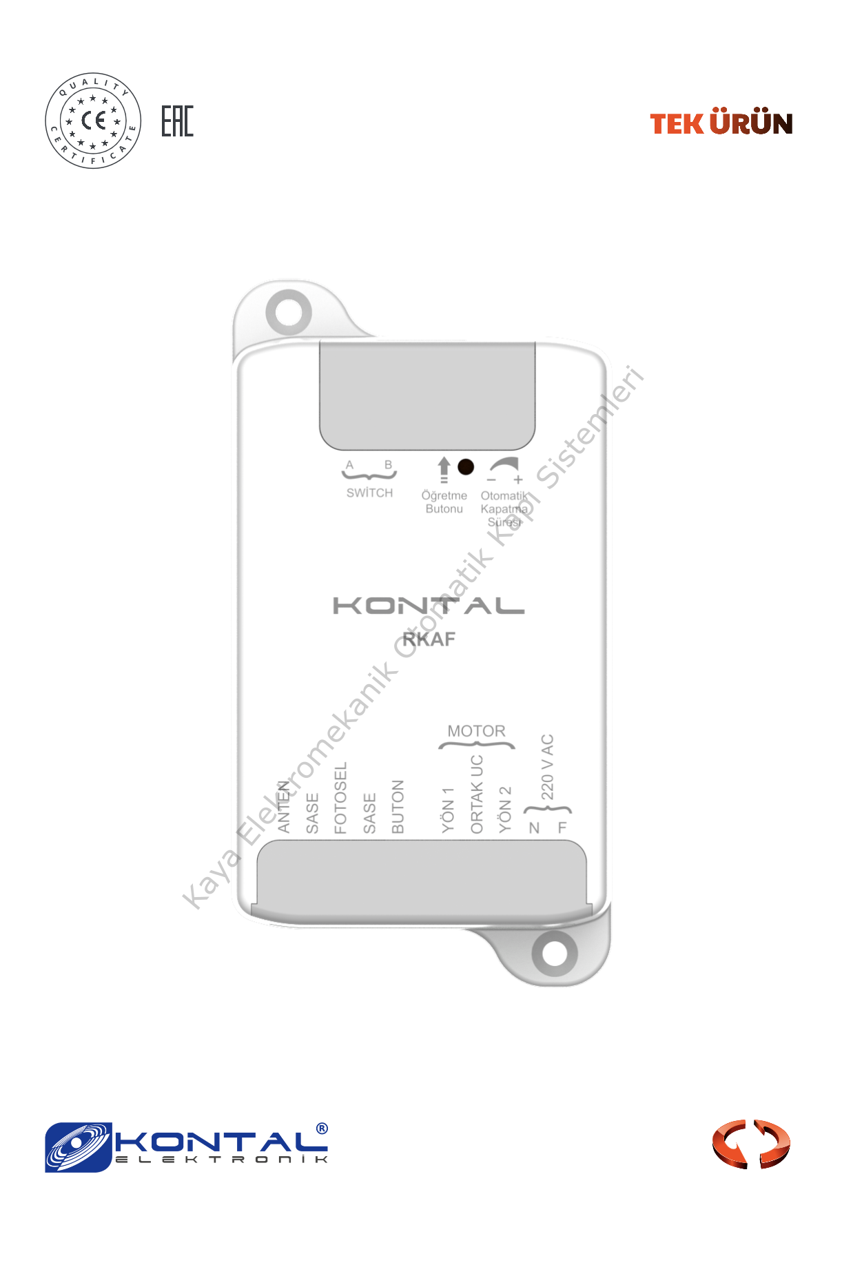 Kontal RKAF  - Fotoselli Panjur Kontrol Kartı (Otomatik Kapı Aksesuarı)