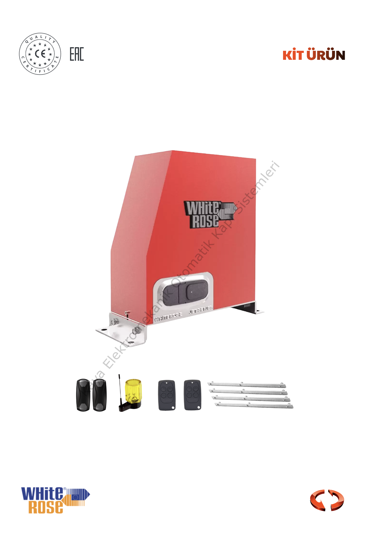 White Rose JET2000 Sanayi Tipi Yana Kayar Bahçe Kapısı Motoru (Otomatik Kapı Motoru) (Aksesuarlı Kit)