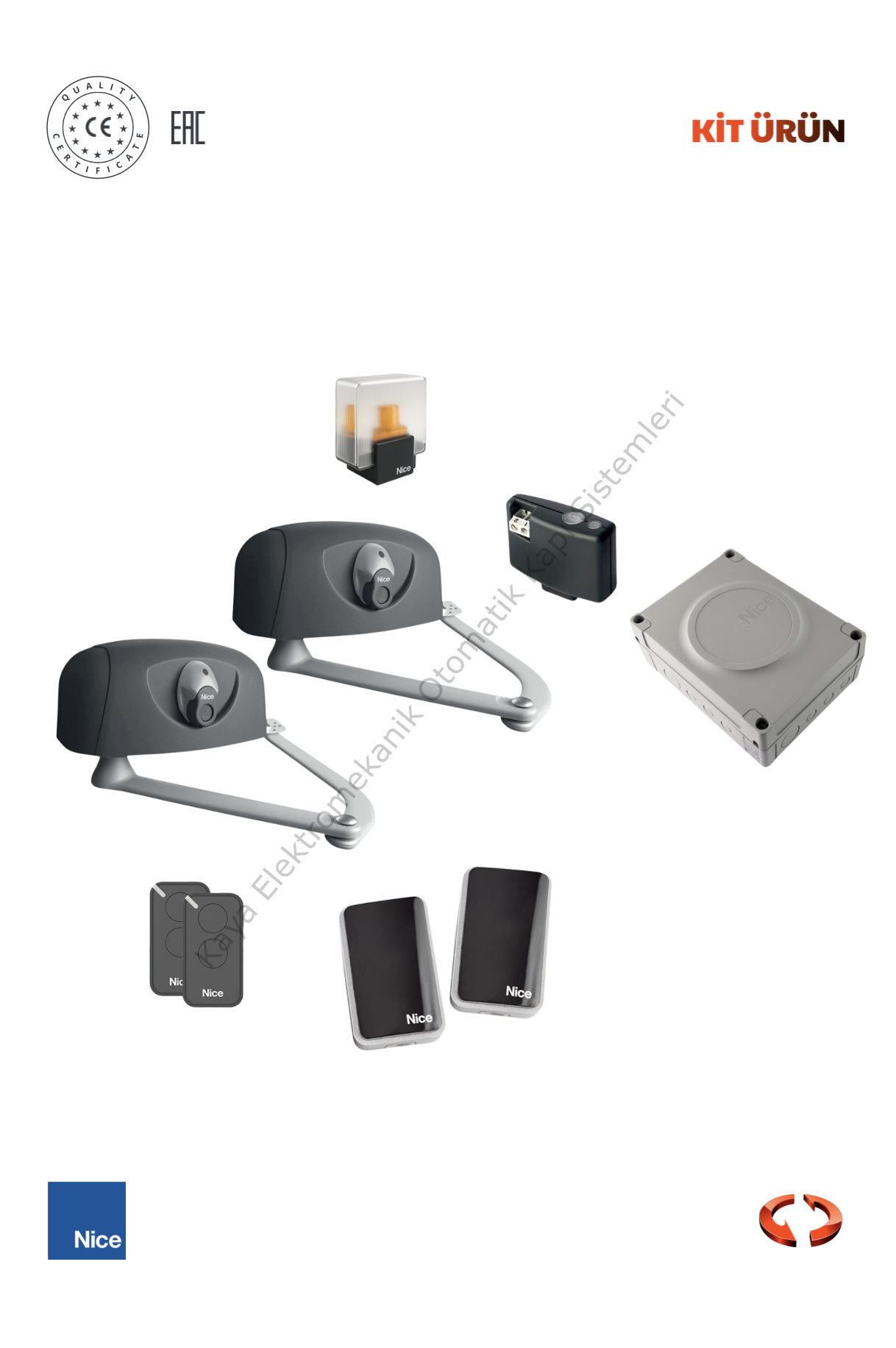 Nice Hyppo 7100 (Akordiyon Kapı Motoru) (Otomatik Kapı Motoru) (Aksesuarlı Kit)