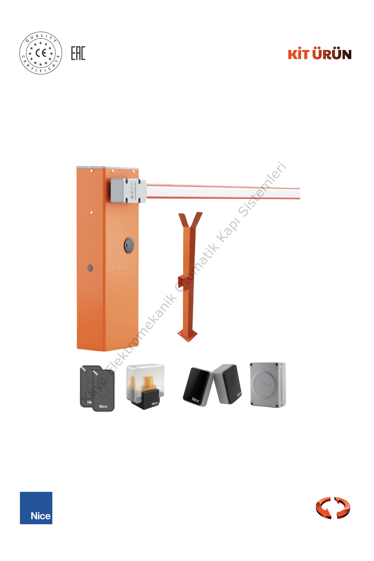 Nice Wide L7 7 Metre Bariyer (Yol Bariyeri - Kontrollü Geçiş - Güvenlik ) (Aksesuarlı Kit)