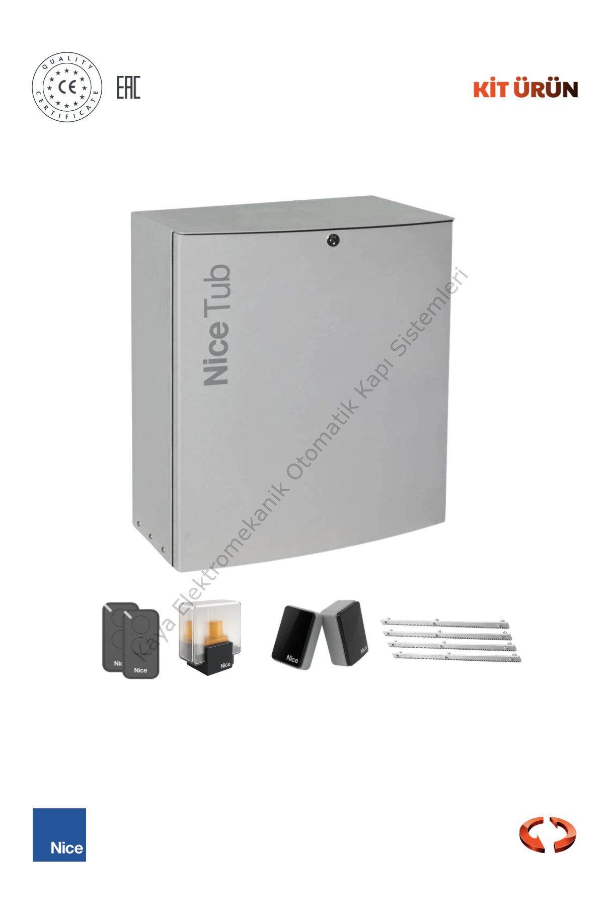 Nice TUB4000 Yana Kayar Bahçe Kapısı Motor Kiti (Otomatik Kapı Motoru) (Aksesuarlı Kit)