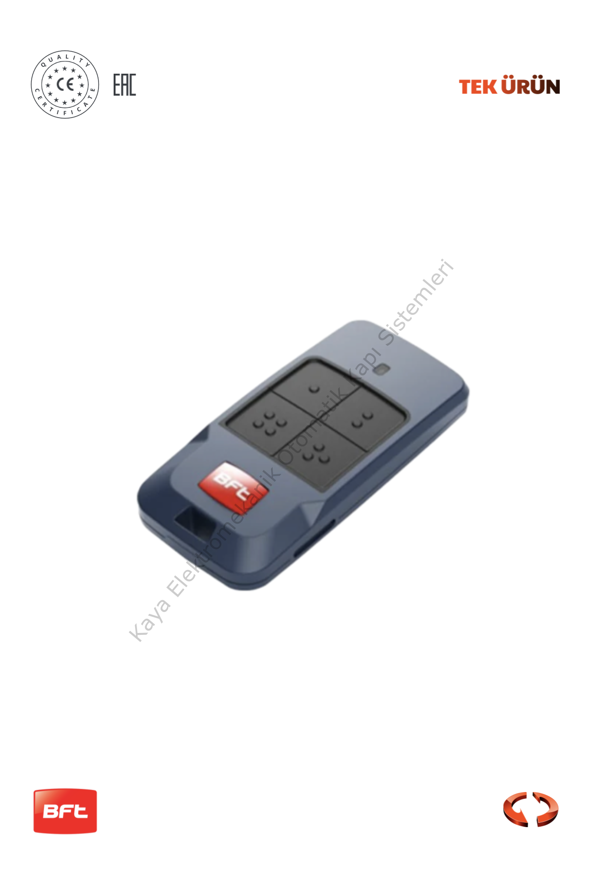 BFT MITTO COOL C2 2 Kanallı Kumanda Mavi (Otomatik Kapı Kumandası)