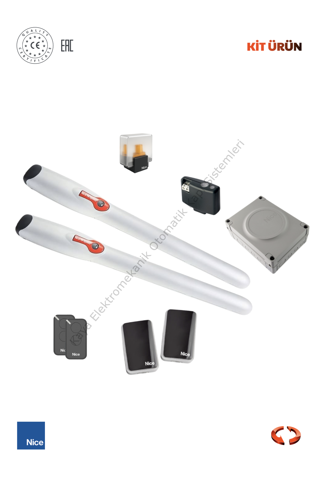 Nice Wingo 3524HS Hızlı Seri Dairesel Bahçe Kapısı Motor Kiti (Otomatik Kapı Motoru) (Aksesuarlı Kit)