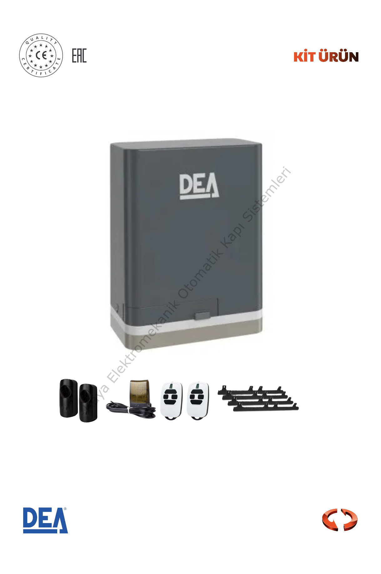 DEA Livi 1000 KG  Yana Kayar Bahçe Kapısı Motor Kiti (Otomatik Kapı Motoru) (Aksesuarlı Kit)