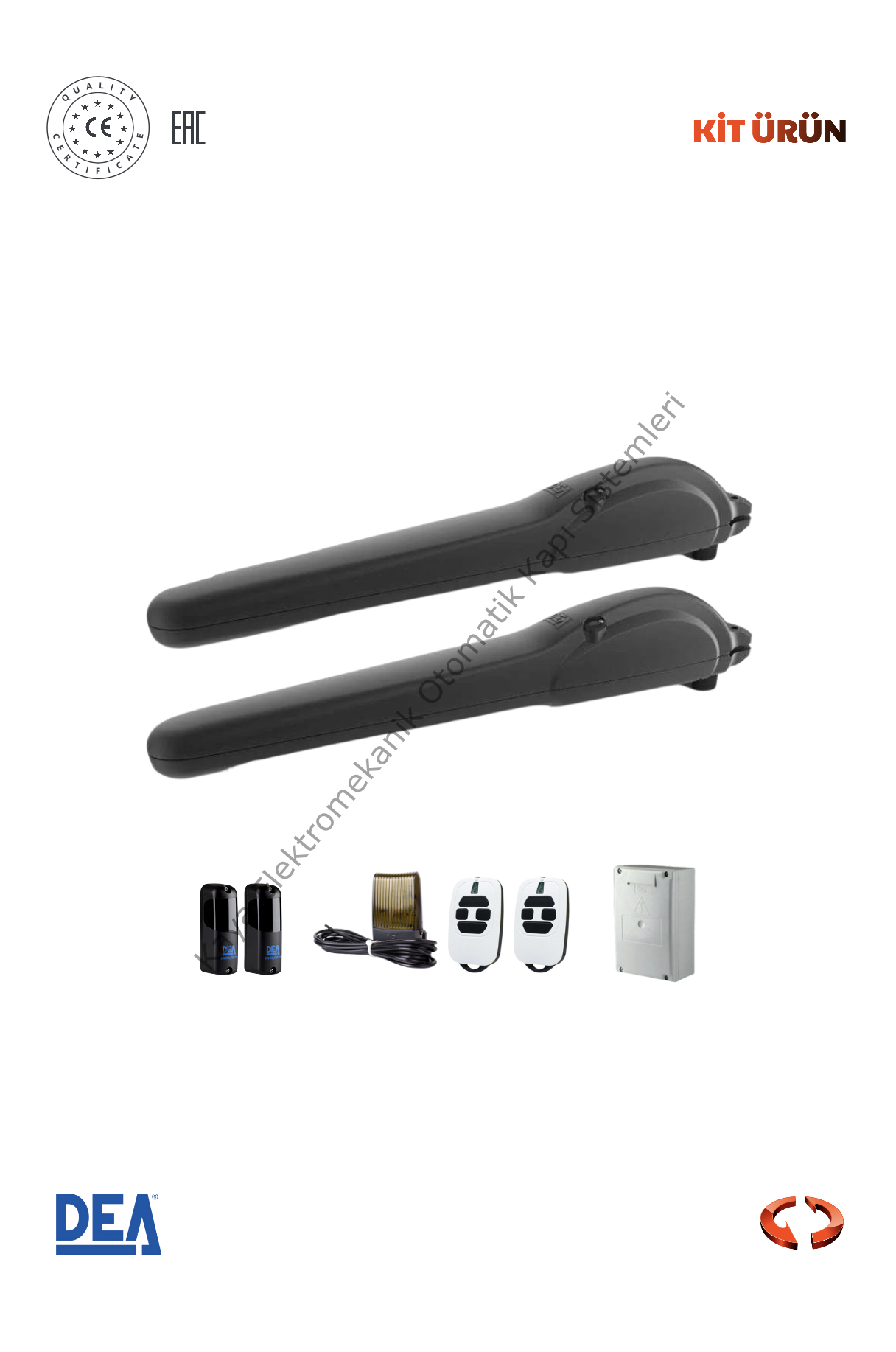 DEA Mac 230V Dairesel Bahçe Kapısı Motor Kiti (Otomatik Kapı Motoru) (Aksesuarlı Kit)