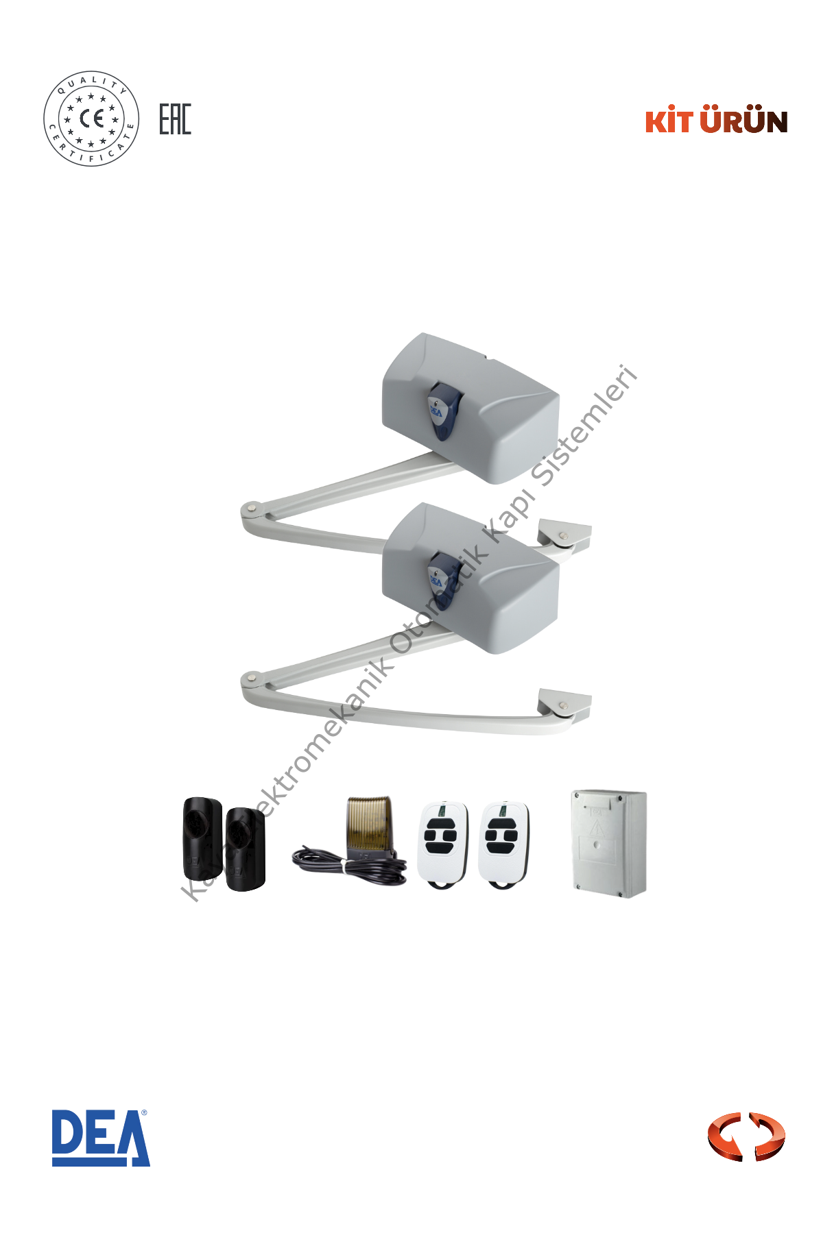 DEA Livi 502/24V Dairesel Bahçe Kapısı Motor Kiti (Otomatik Kapı Motoru) (Aksesuarlı Kit)