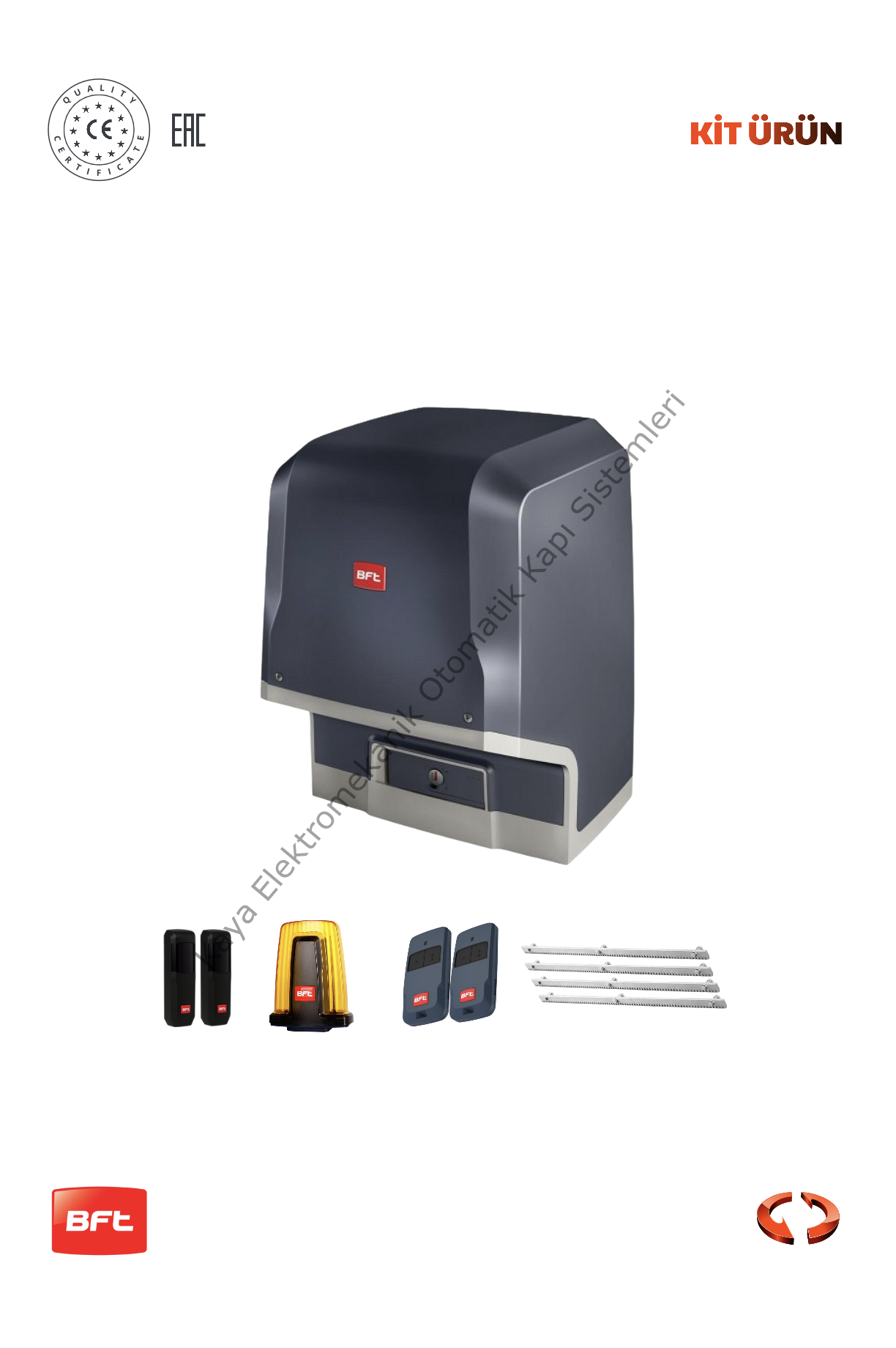 BFT Icaro Smart AC A2000 Yana Kayar Bahçe Kapısı Motor Kiti (Otomatik Kapı Motoru) (Aksesuarlı Kit)