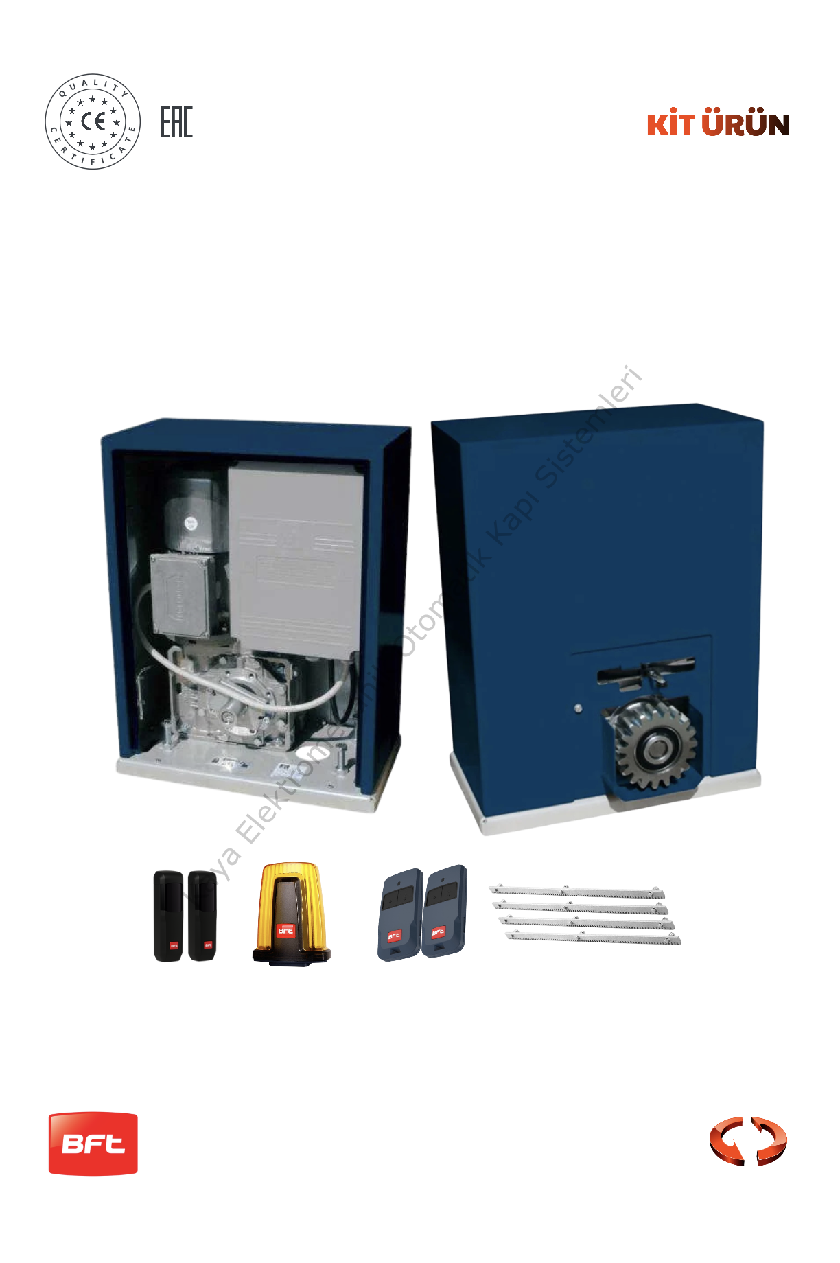 BFT SP3500 TRI 400V 3500KG Yana Kayar Bahçe Kapısı Motor Kiti (Otomatik Kapı Motoru) (Aksesuarlı Kit)