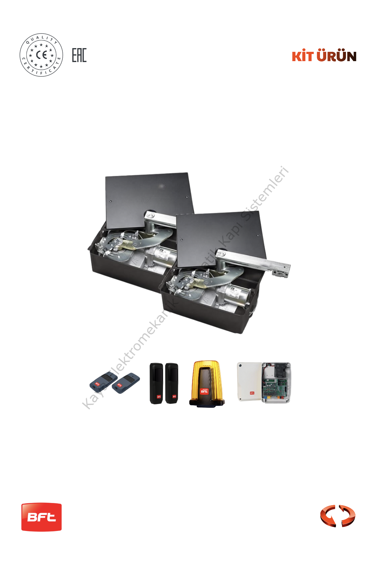 BFT Eli AC A35 V Gömme Tip Dairesel Bahçe Kapısı Motor Kiti (Otomatik Kapı Motoru) (Aksesuarlı Kit)