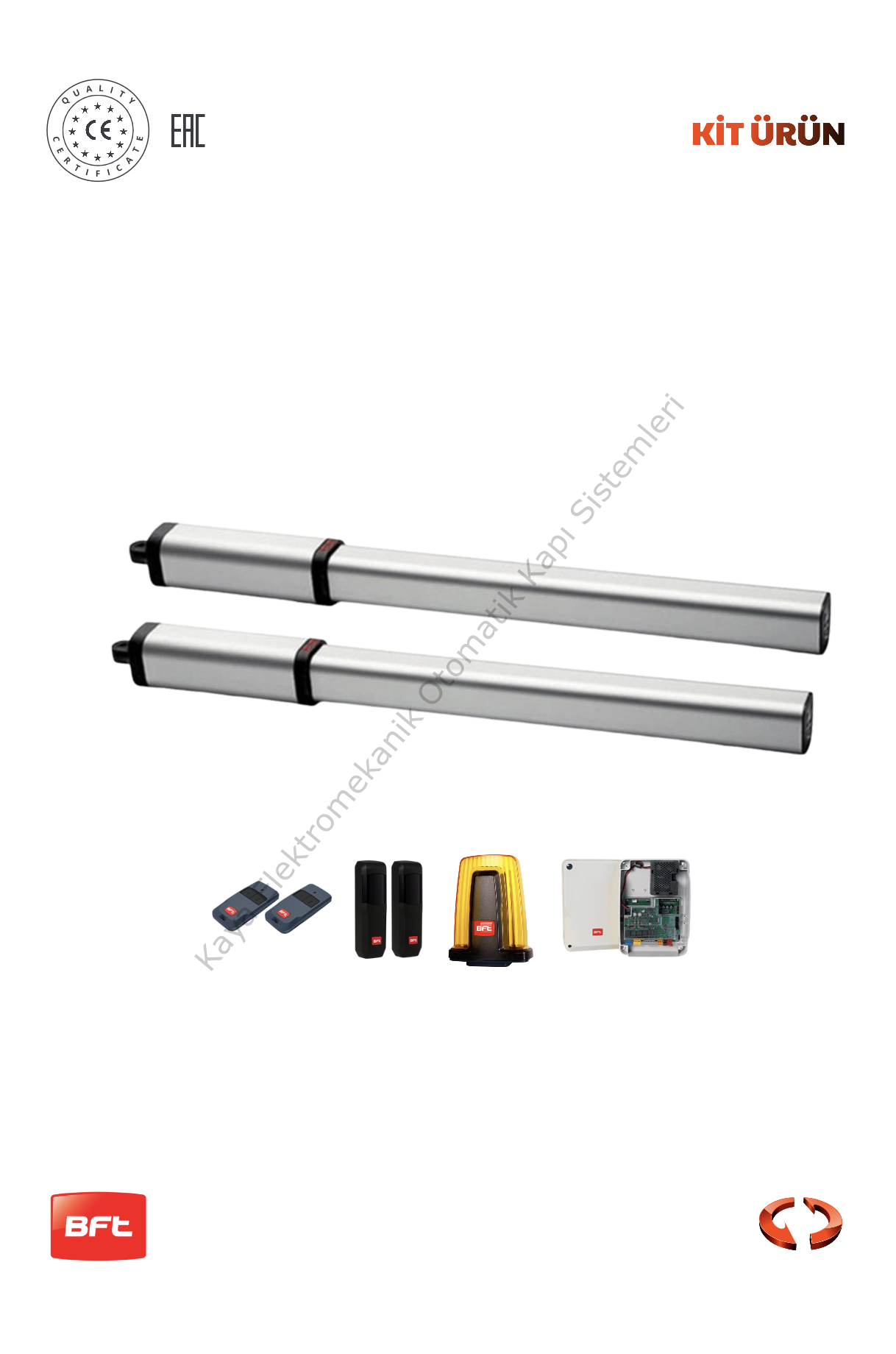 BFT Lux 2B Hidrolik Dairesel Bahçe Kapısı Motor Kiti (Otomatik Kapı Motoru) (Aksesuarlı Kit)