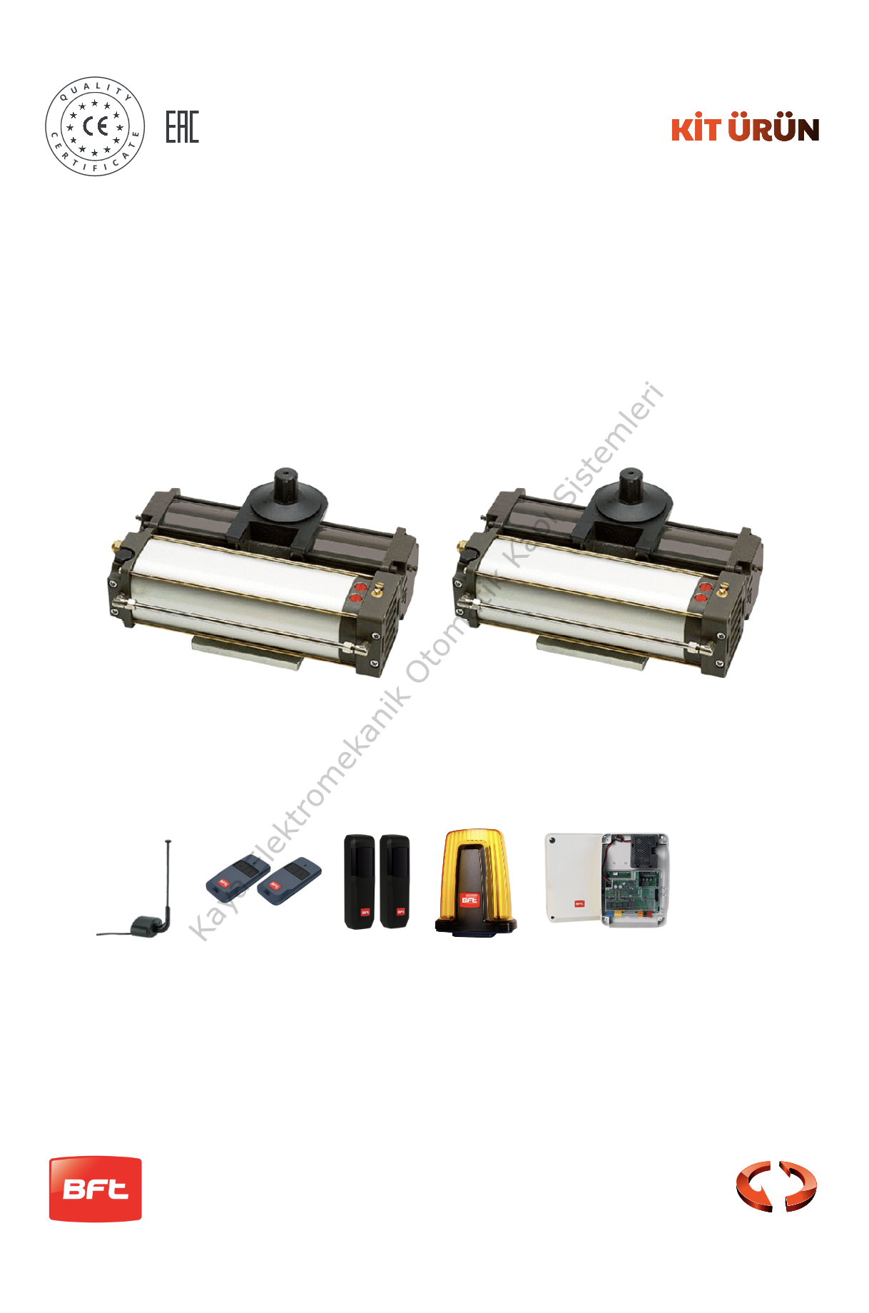 BFT SUB ER SC Dairesel Bahçe Kapısı Motor Kiti (Otomatik Kapı Motoru) (Aksesuarlı Kit)