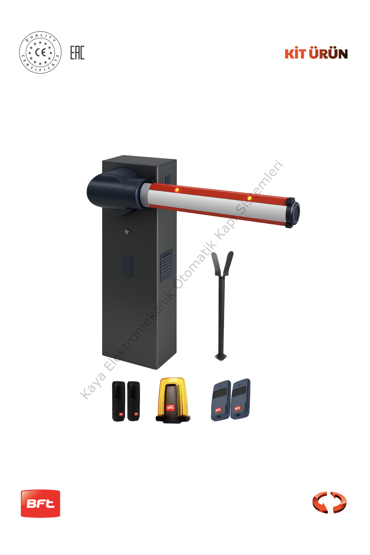 BFT Moovi 30 - 3 Metre Bariyer (Yol Bariyeri - Kontrollü Geçiş - Güvenlik ) (Aksesuarlı Kit)