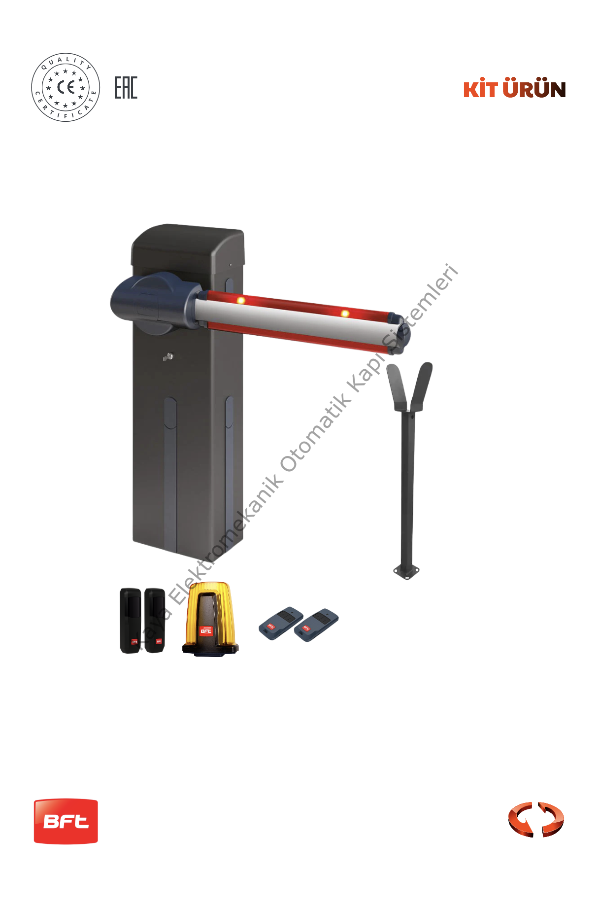 BFT Giotto BT A60 U 4 Metre Bariyer (Yol Bariyeri - Kontrollü Geçiş - Güvenlik ) (Aksesuarlı Kit)