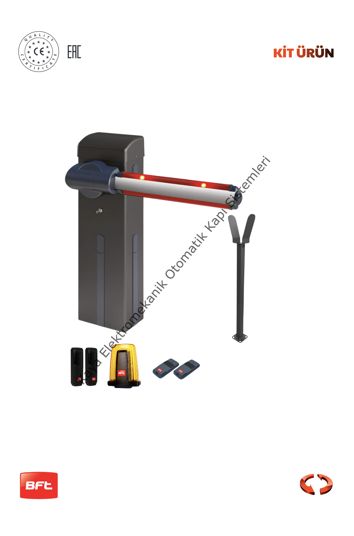 BFT Giotto BT A60 U 6 Metre Bariyer (Yol Bariyeri - Kontrollü Geçiş - Güvenlik ) (Aksesuarlı Kit)