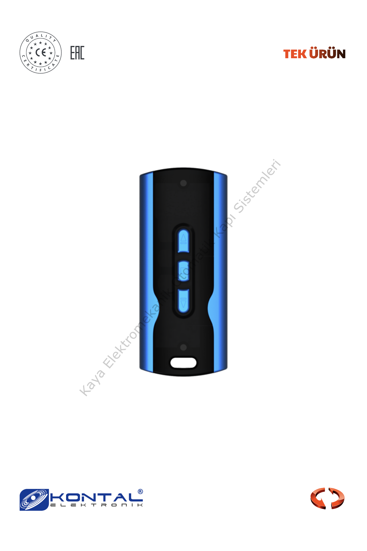 Kontal Octopus - 12 Kanallı Sabit Kodlu Kumanda (Otomatik Kapı Aksesuarı)