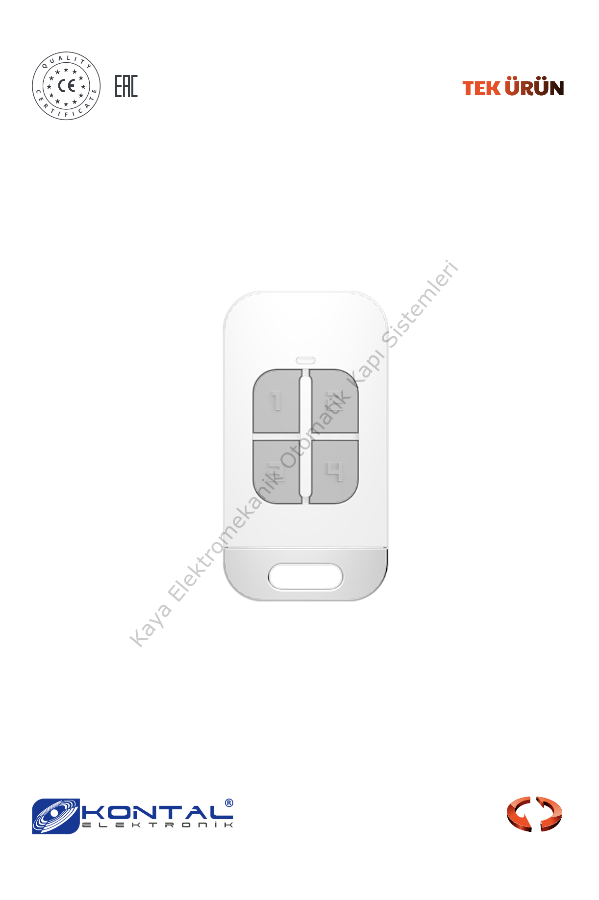 Kontal Qulp 4 - 4 Kanallı Değişken Kodlu Kumanda (Otomatik Kapı Aksesuarı)