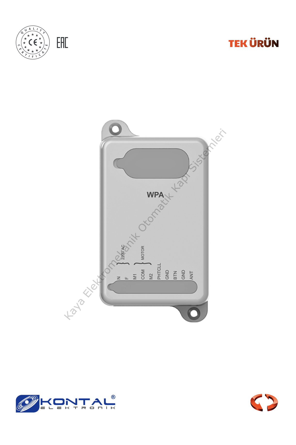 Kontal WPA WiFi Panjur Açıcı Kontrol Kartı (Otomatik Kapı Aksesuarı)