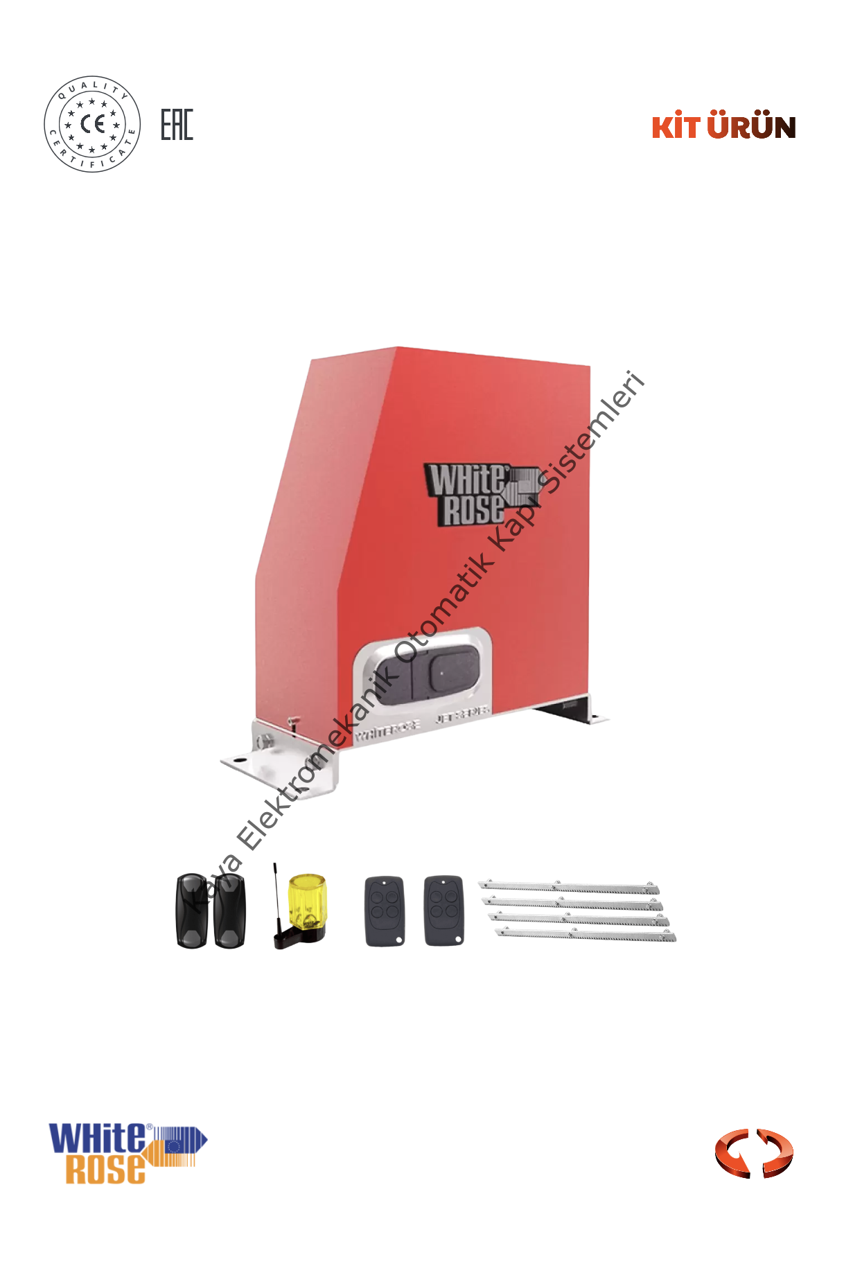 White Rose JET5000 Sanayi Tipi Yana Kayar Bahçe Kapısı Motoru (Otomatik Kapı Motoru) (Aksesuarlı Kit)