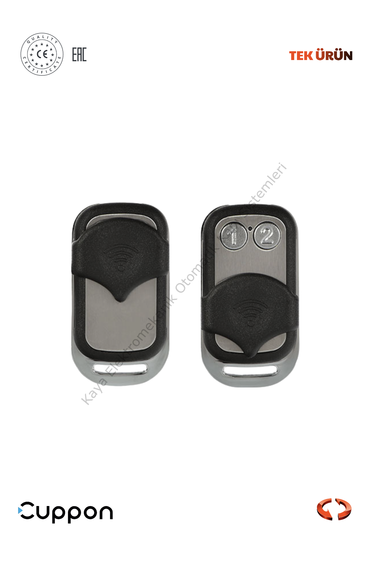 Cuppon 2BK 2 Kanallı Kumanda (Otomatik Kapı Aksesuarı)