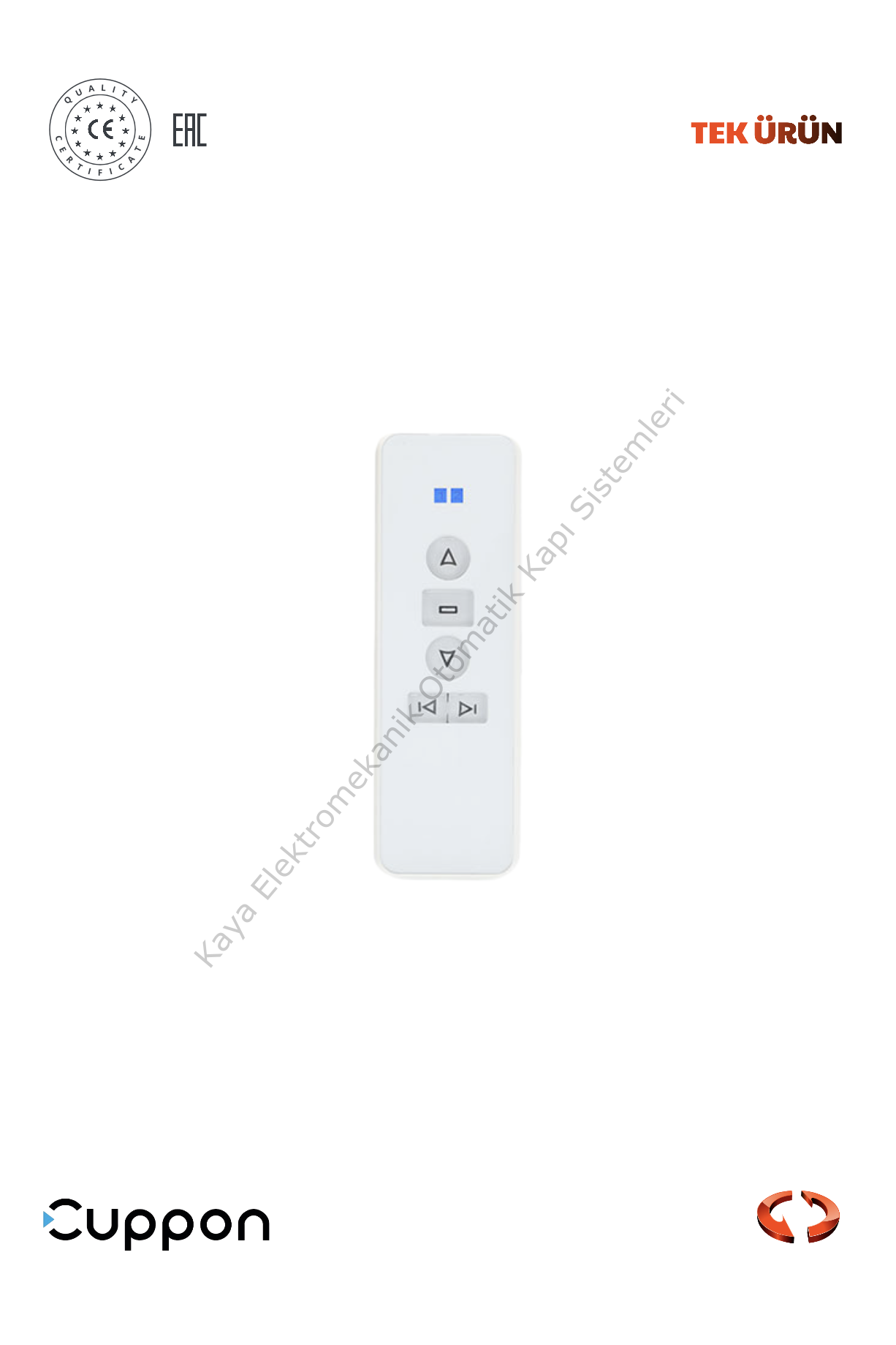Cuppon SGM-2 RF 2 Kanallı Kumanda (Otomatik Kapı Aksesuarı)