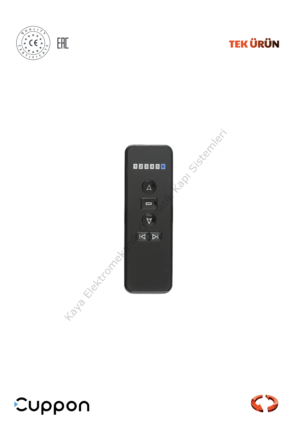 Cuppon SGM-6 RF 6 Kanallı Kumanda (Otomatik Kapı Aksesuarı)
