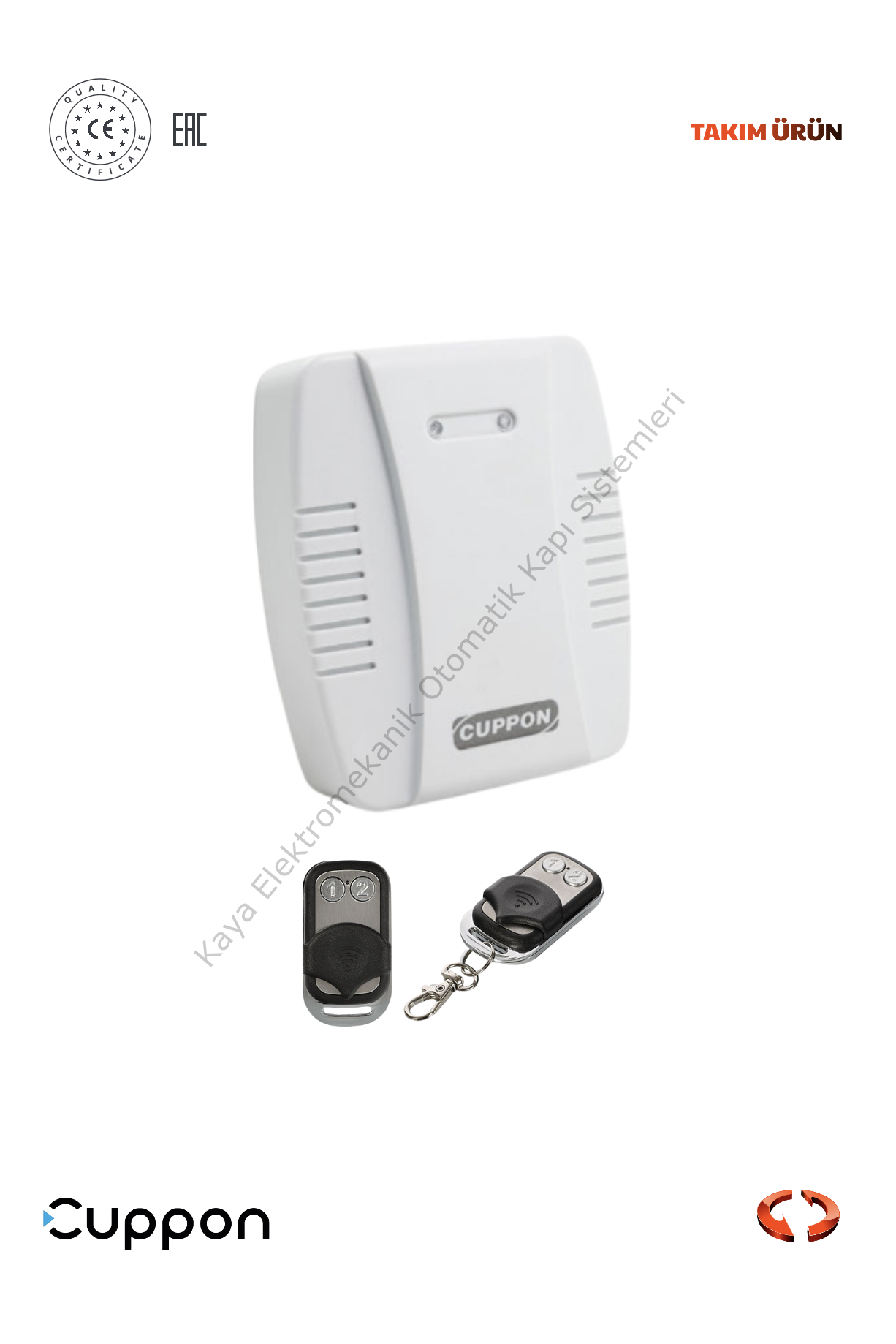 Cuppon SNU-22 STD Alıcı ve 2BK 2 Kanallı Kumanda Set (Otomatik Kapı Aksesuarı)