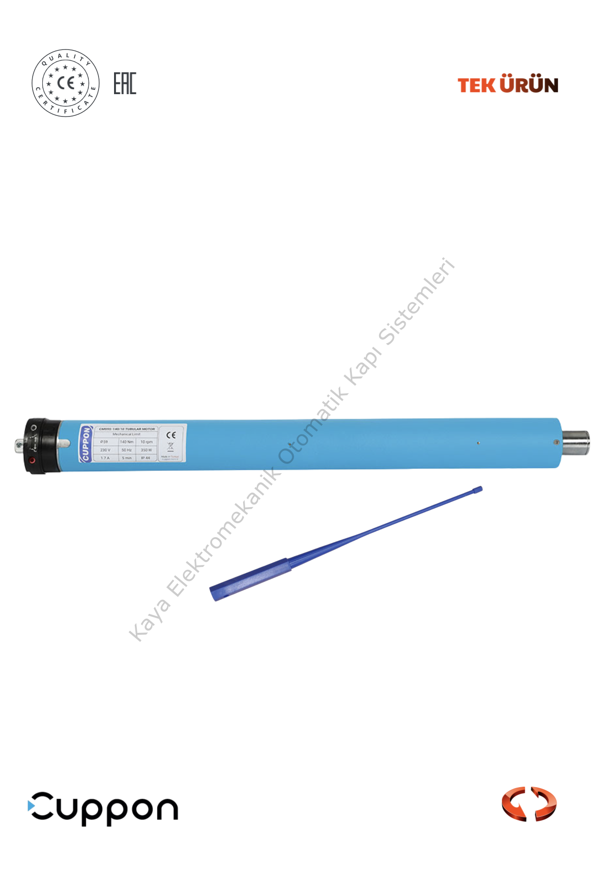 Cuppon CM59S-120/15 120Nm STD Pergola/Tente Tüp Motor (Otomatik Kapı Motoru)