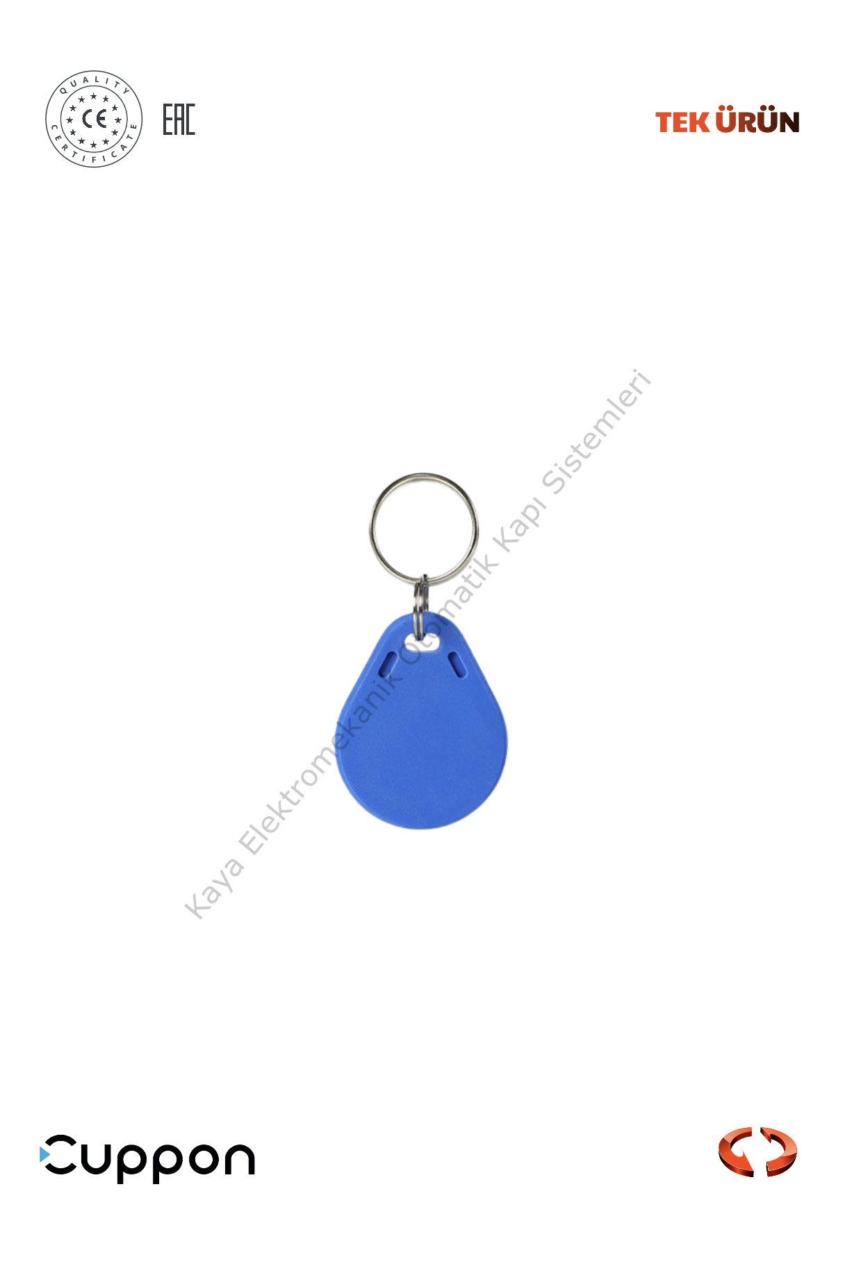 Cuppon SAN ID Anahtarlık Mavi 2'li (Otomatik Kapı Aksesuarı)