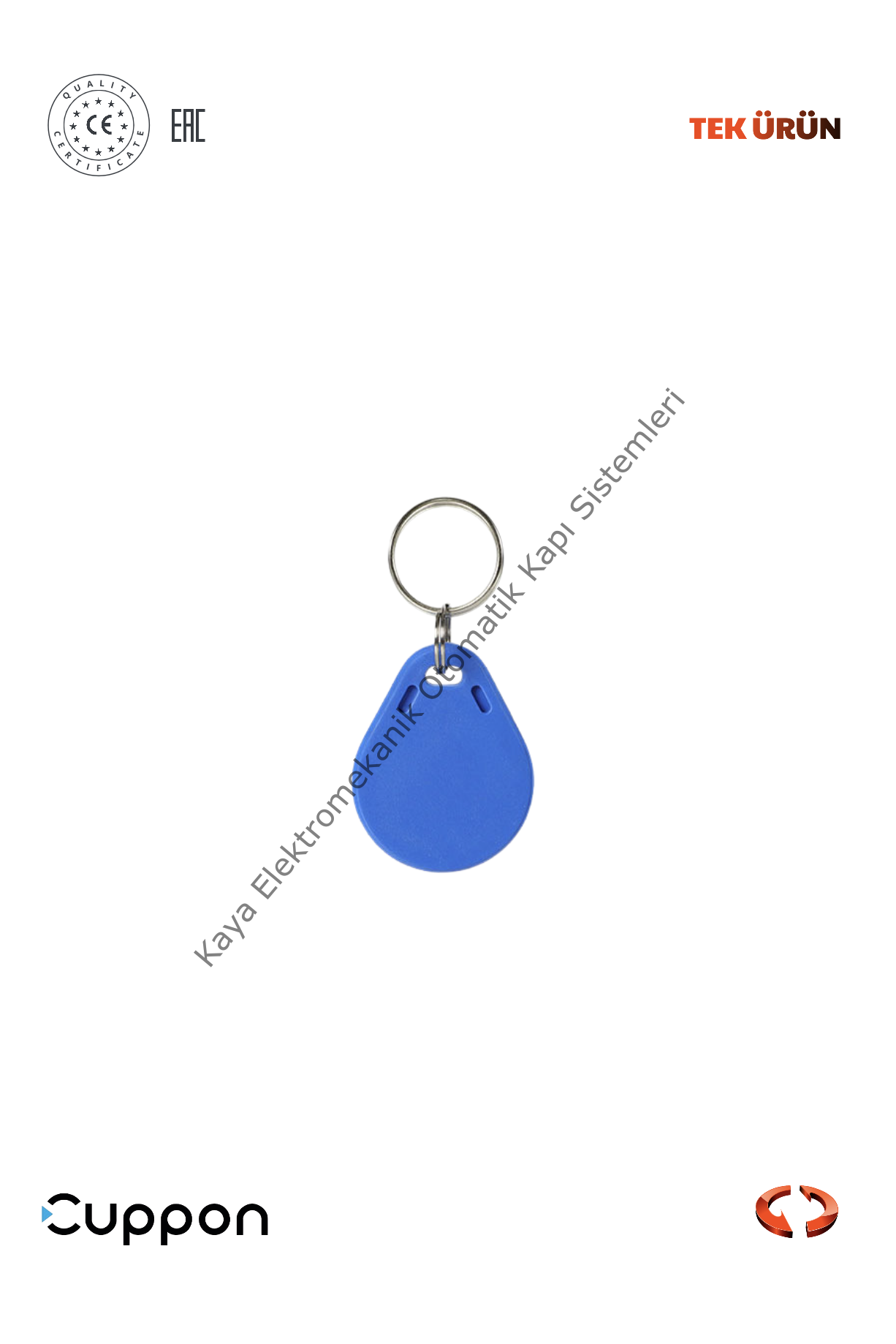 Cuppon SAN ID Anahtarlık Mavi 50'li Paket (Otomatik Kapı Aksesuarı)