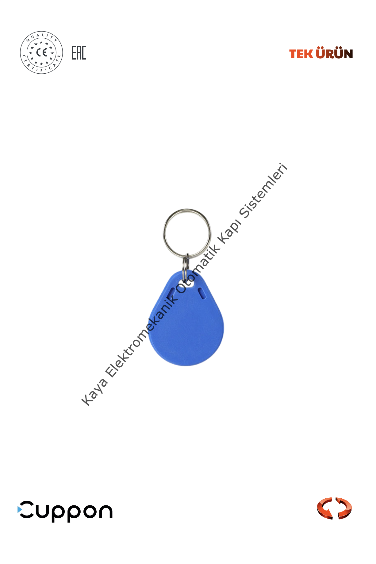 Cuppon SAN ID Anahtarlık Mavi 250'li Paket (Otomatik Kapı Aksesuarı)
