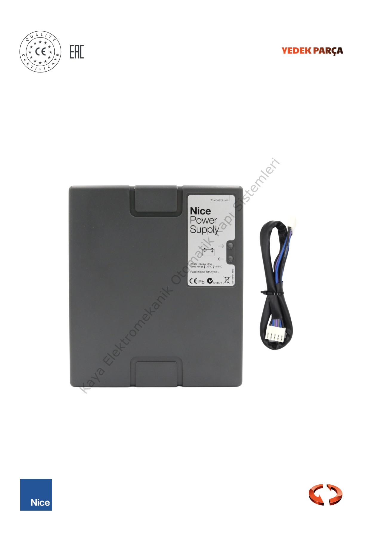 Nice PS324 24v Akü Şarj Ünitesi (Otomatik Kapı Aksesuarı)