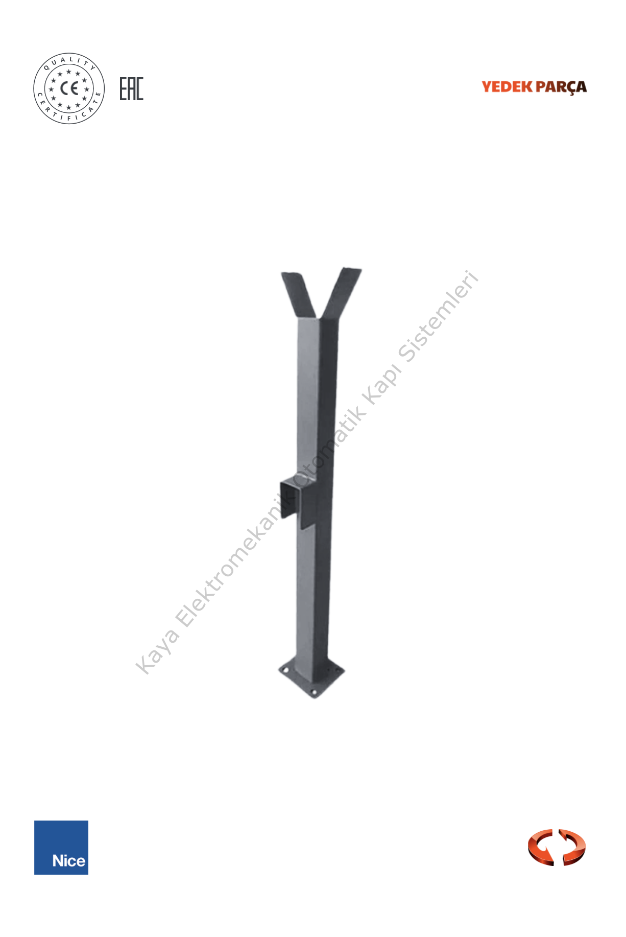 Nice Bariyer Çatal Ayak Gri (Otomatik Kapı Yedek Parça)