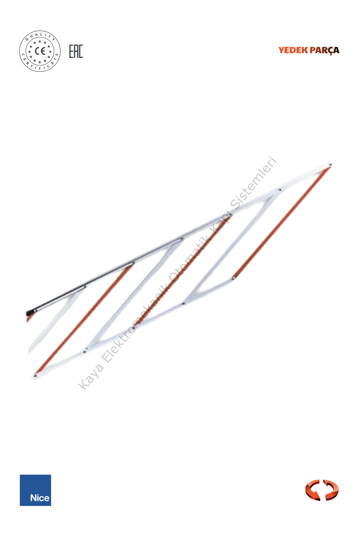 Nice WA13 Bariyer İçin Alüminyum Saçak 2 Metre (Otomatik Kapı Yedek Parça)