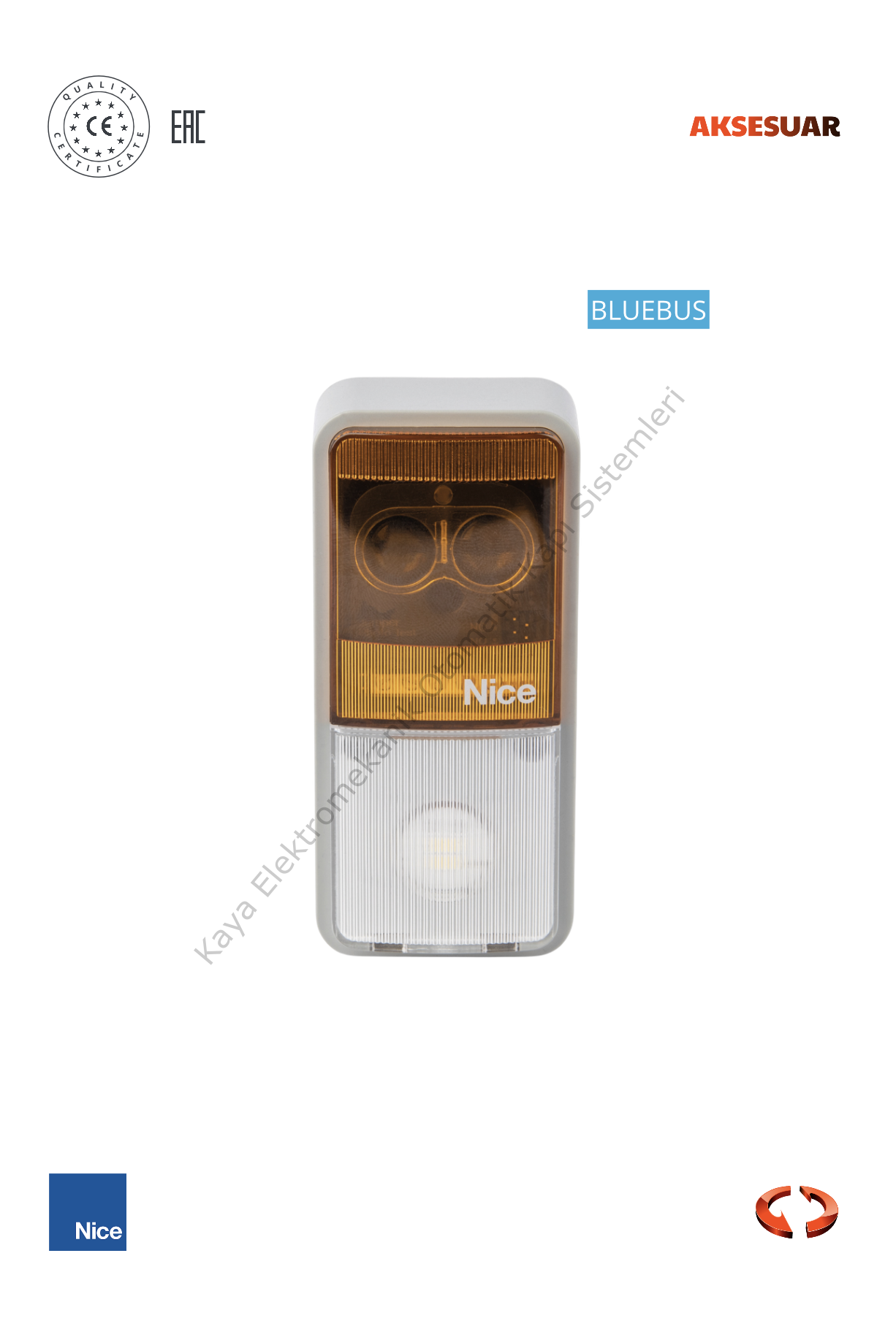 Nice EPMORB BlueBus Reflektörlü Emniyet Fotosel Takımı (Otomatik Kapı Sensörü)