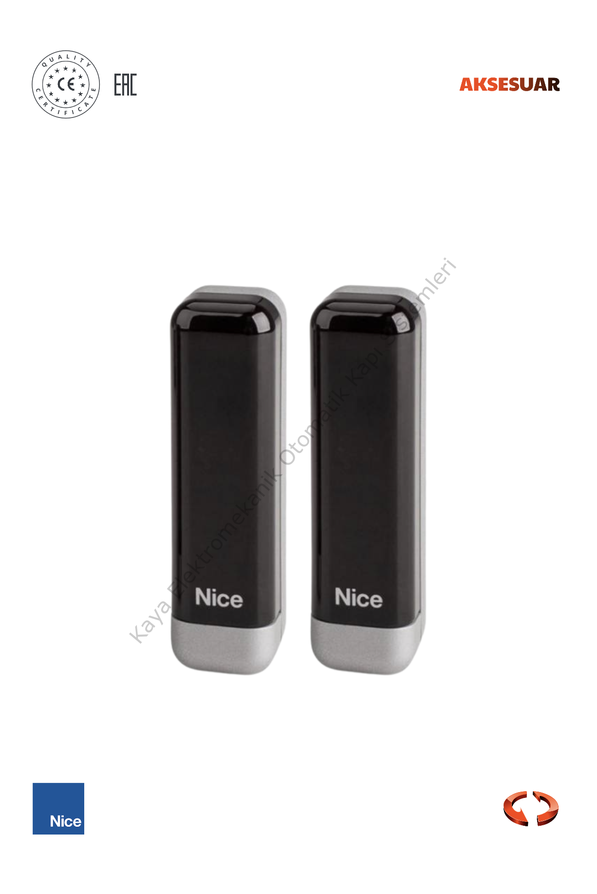 Nice EPS İnce Emniyet Fotoseli Takımı (Otomatik Kapı Sensörü)