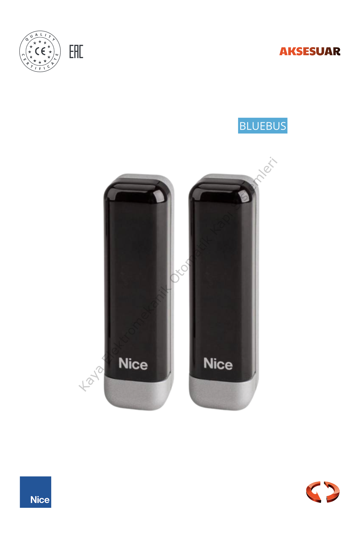 Nice EPSB BlueBus İnce Emniyet Fotoseli Takımı (Otomatik Kapı Sensörü)