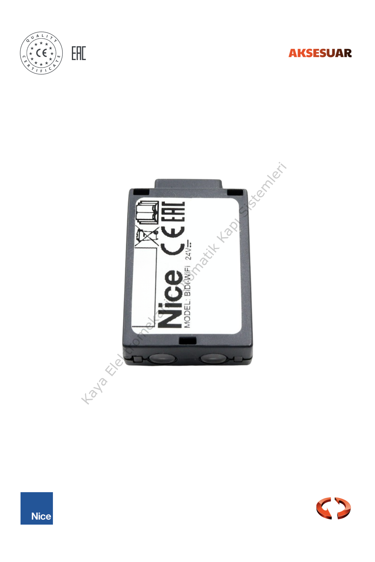 Nice Bi-Di Wi-Fi Programlama ve Kontrol Arayüzü (Otomatik Kapı Aksesuarı)