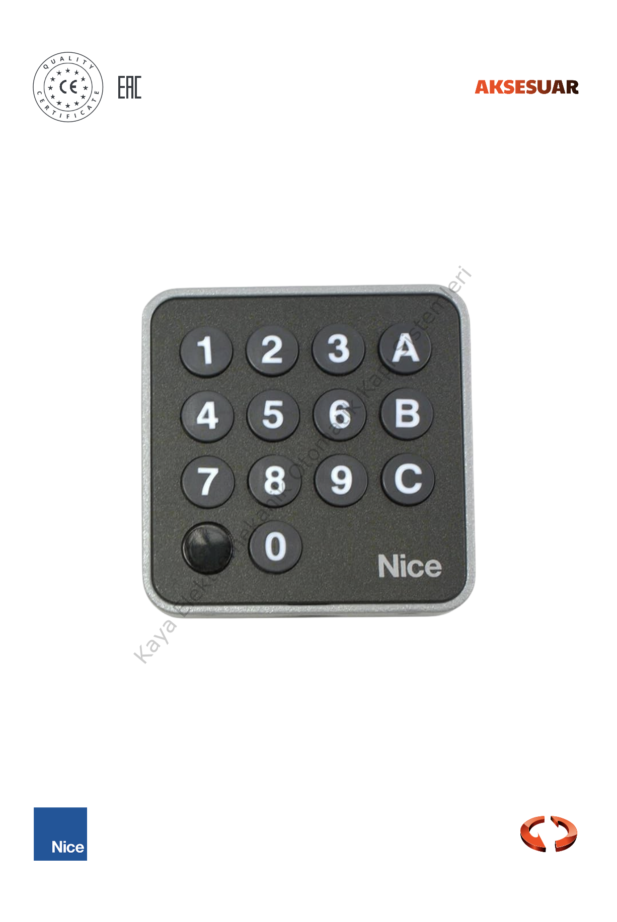 Nice EDSWG Kablosuz Şifre Paneli  (Otomatik Kapı Aksesuarı)
