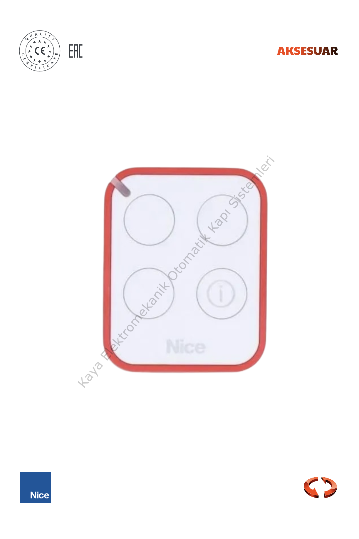 Nice Lora Uzak Mesafeli Kumanda ON3ELR (Otomatik Kapı Aksesuarı)