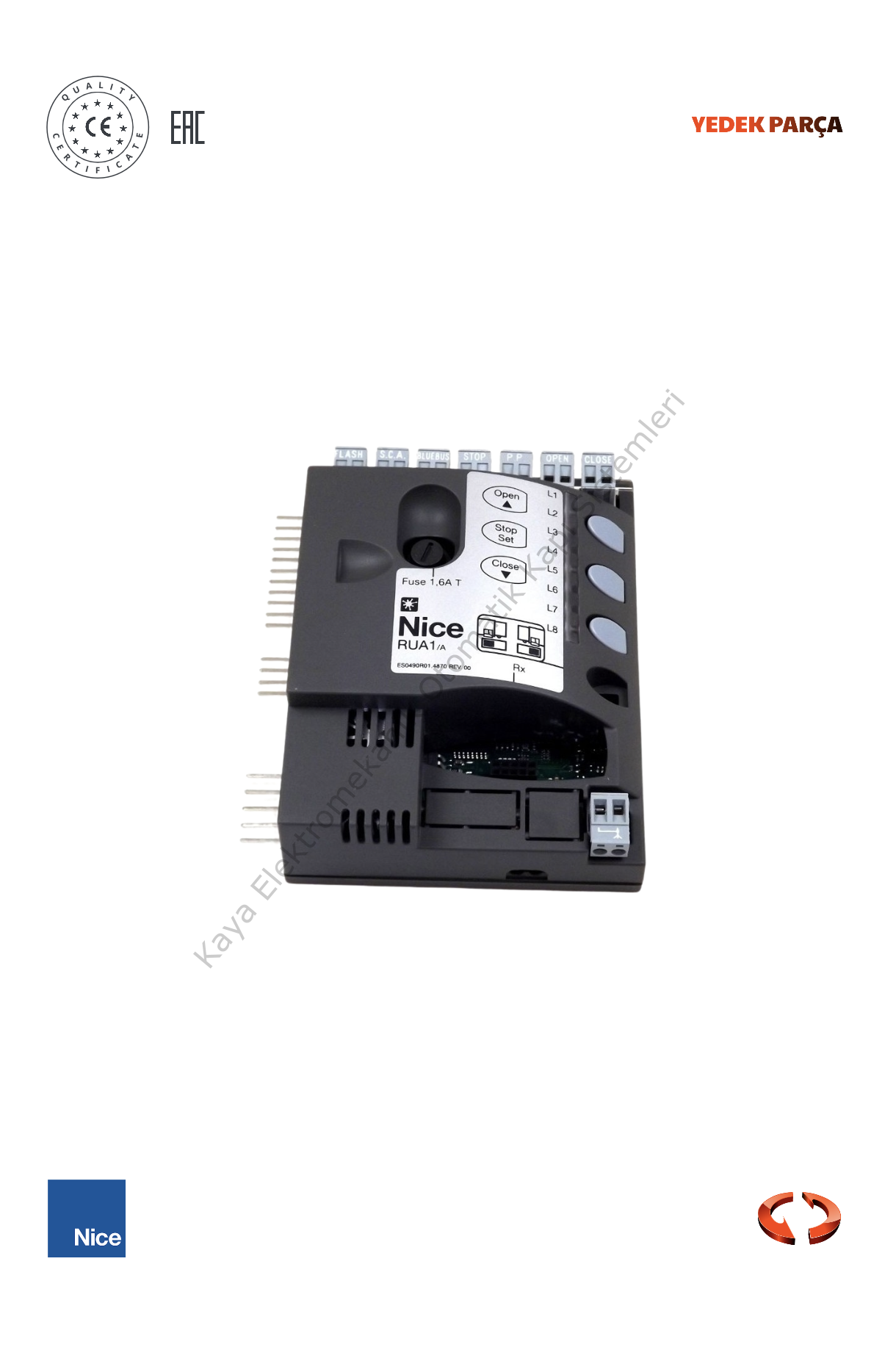 Nice RUA1 Run 1800-2500 Motor Kontrol Kartı (Otomatik Kapı Yedek Parça)