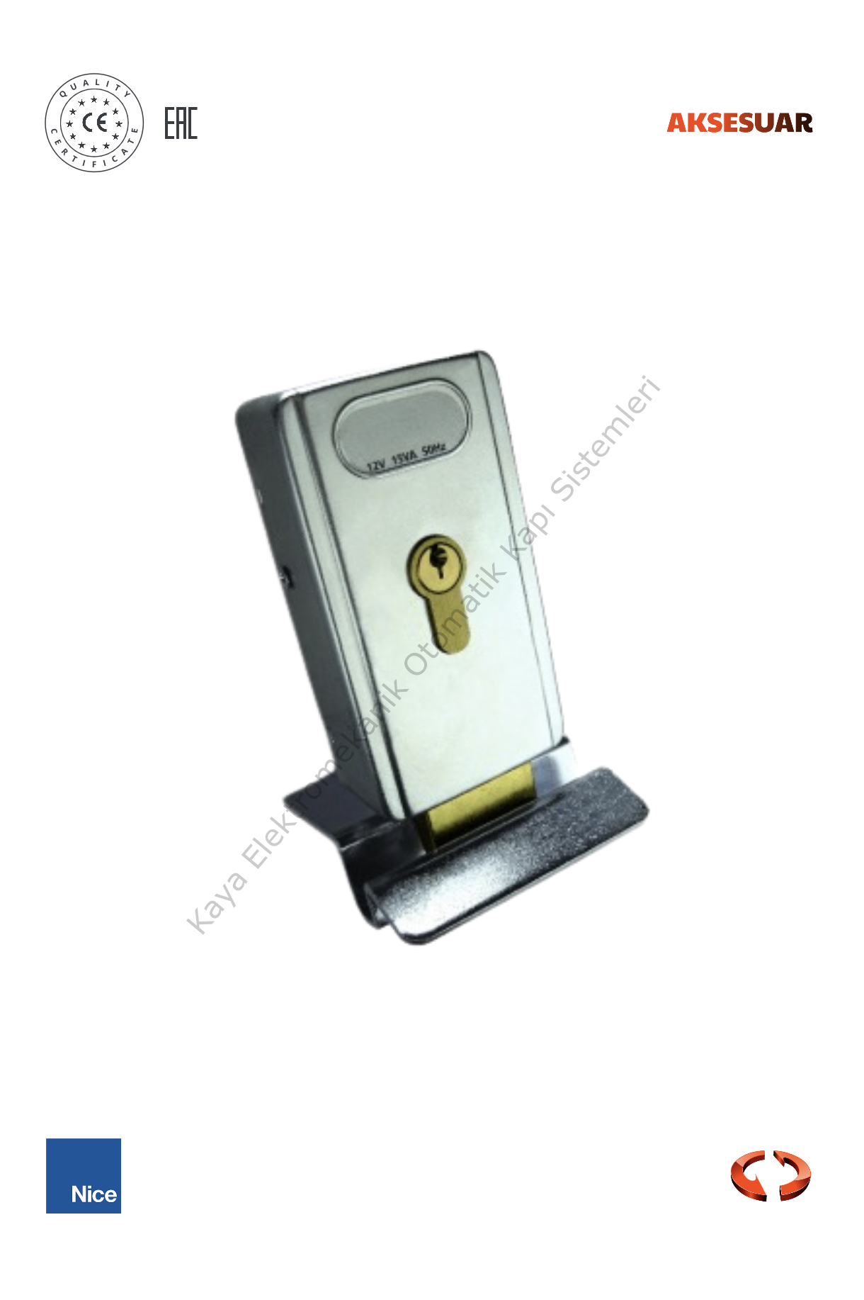 Nice PLA10 Yer Tipi Kilit (Otomatik Kapı Aksesuarı)