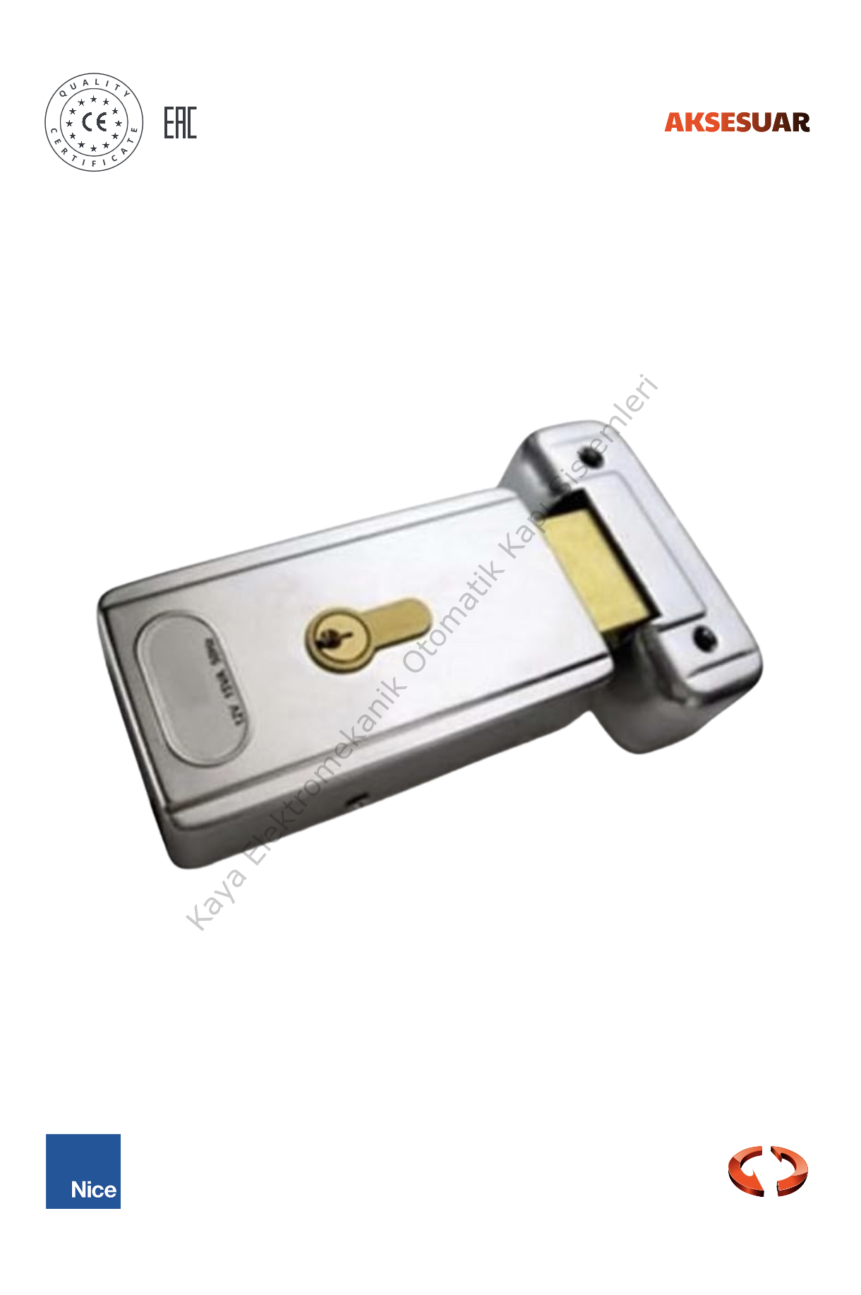 Nice PLA11 Duvar Tipi Kilit (Otomatik Kapı Aksesuarı)