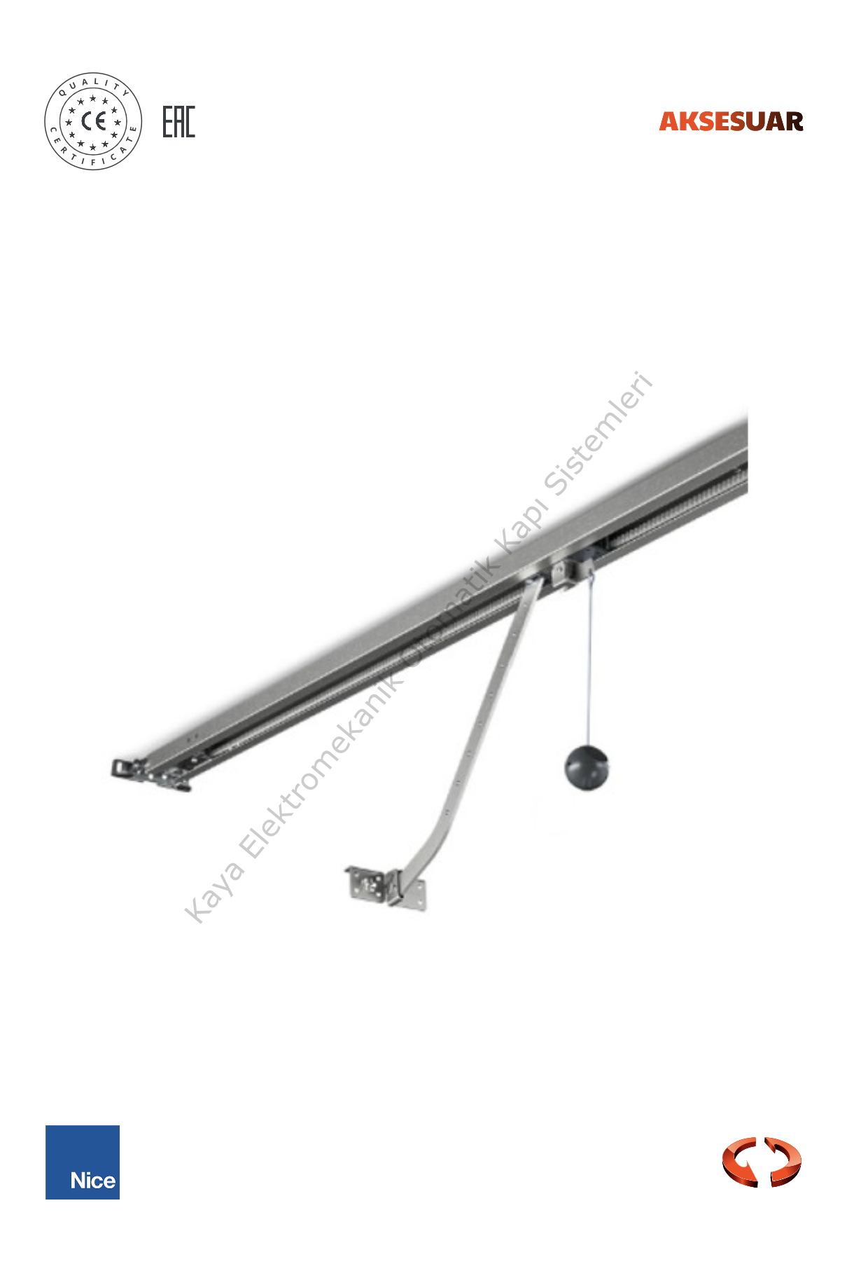 Nice SRB32 3.2 Metre Kayışlı Seksiyonel Kapı Konsol (Otomatik Kapı Yedek Parça)