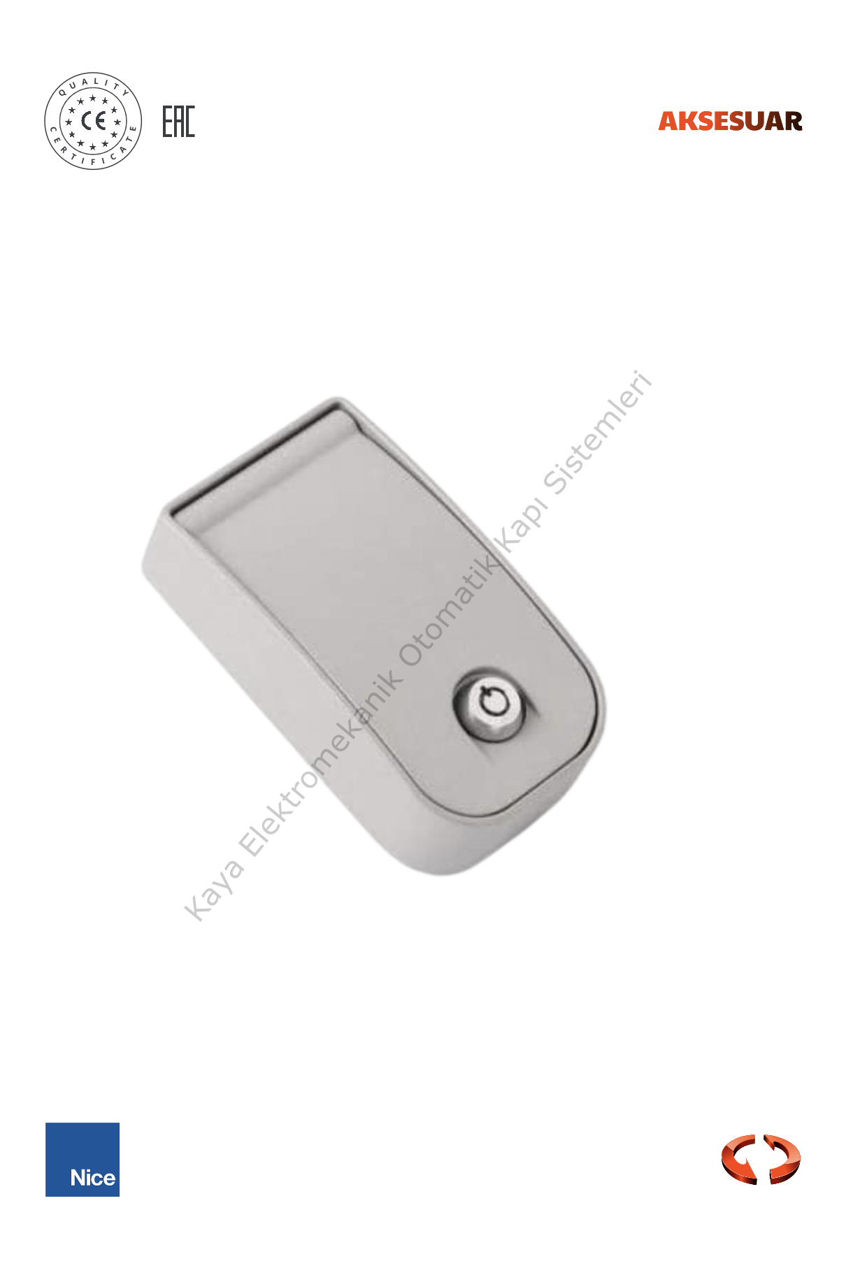 Nice KIOMINI Anahtarlı Şalter ve Manuele Alma Mekanizması (Otomatik Kapı Aksesuarı)